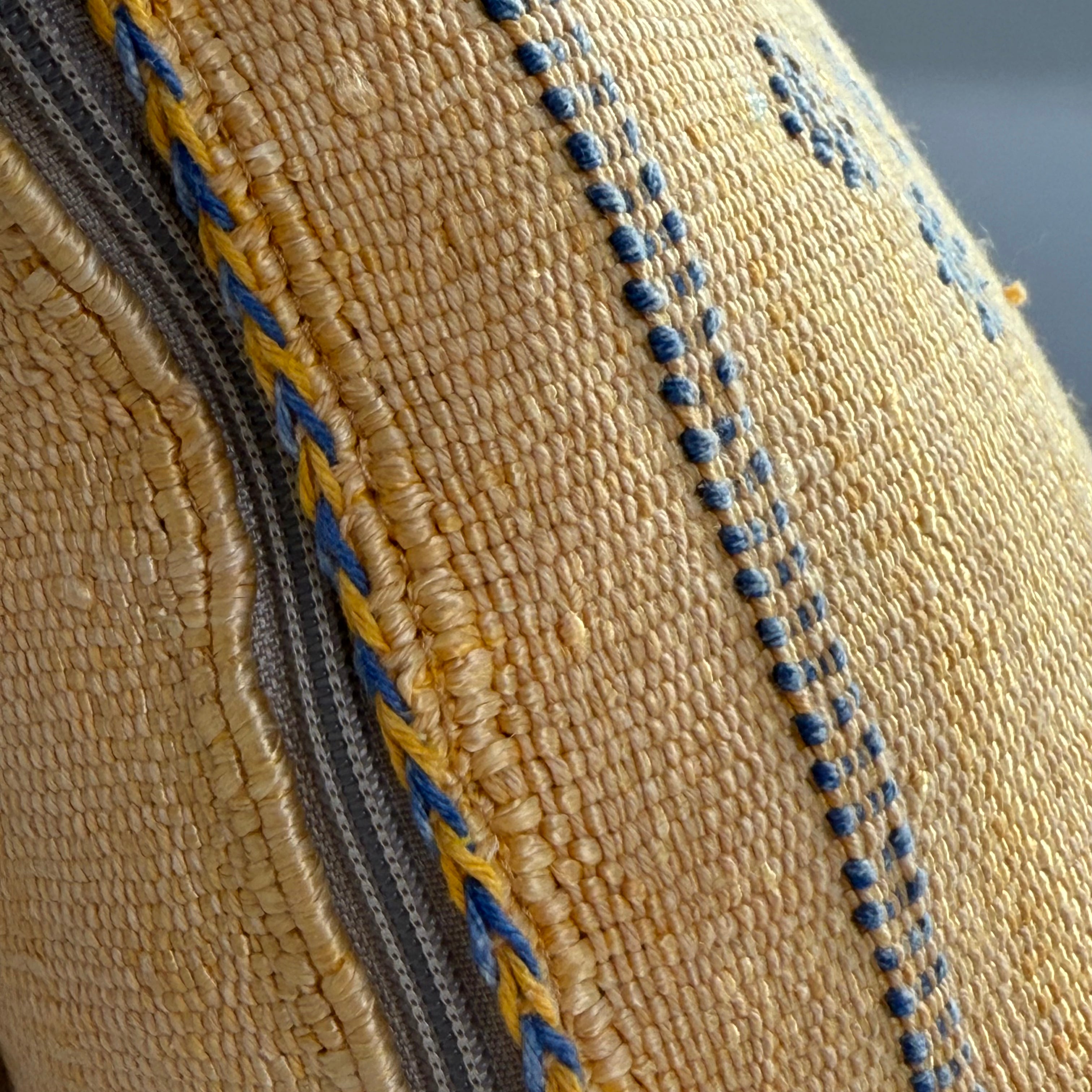 Yellow Handmade Moroccan Cactus Silk Cushion – 50x50cm