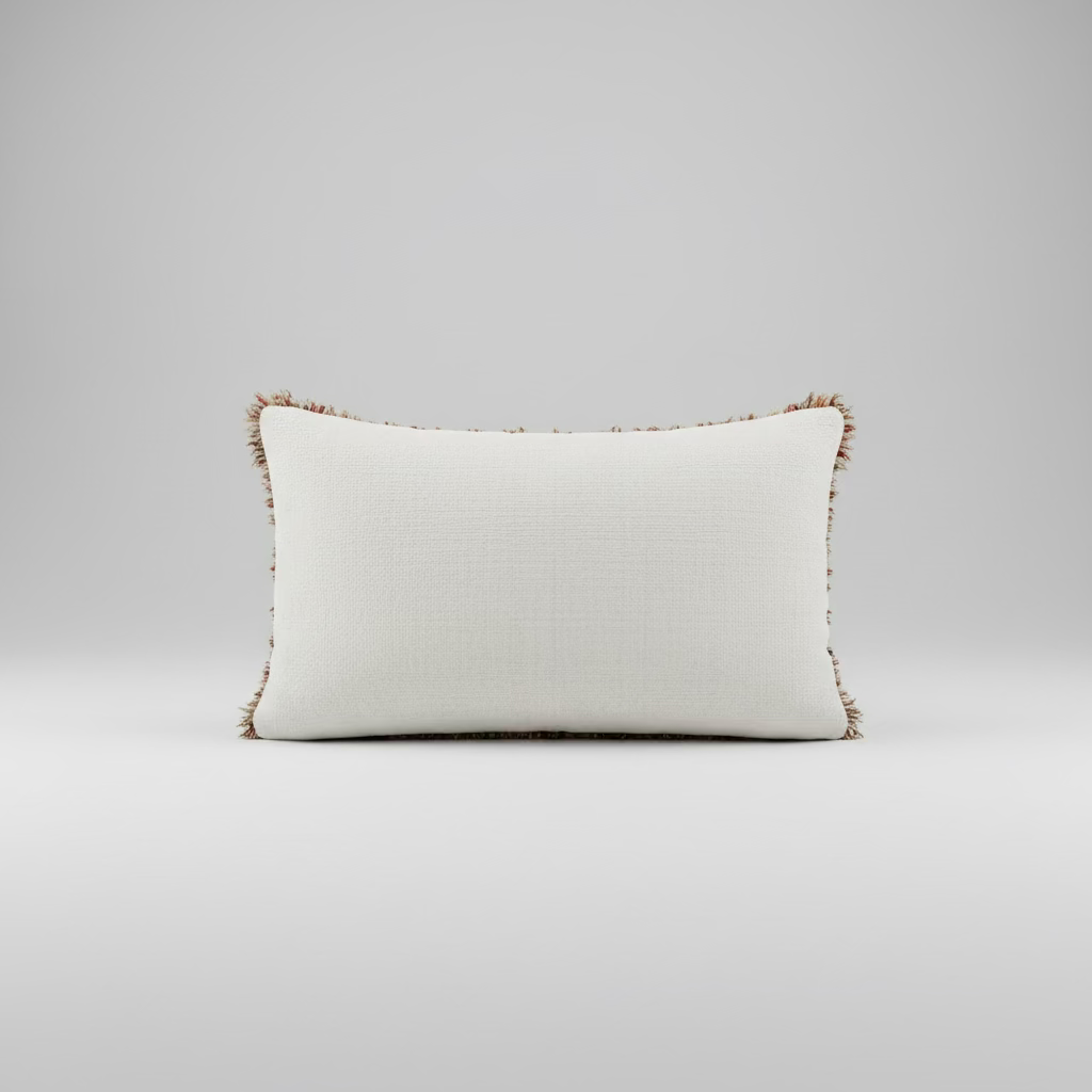 Handmade Boujaad Cushion Cover – Peach & Mint Textured 57×39cm