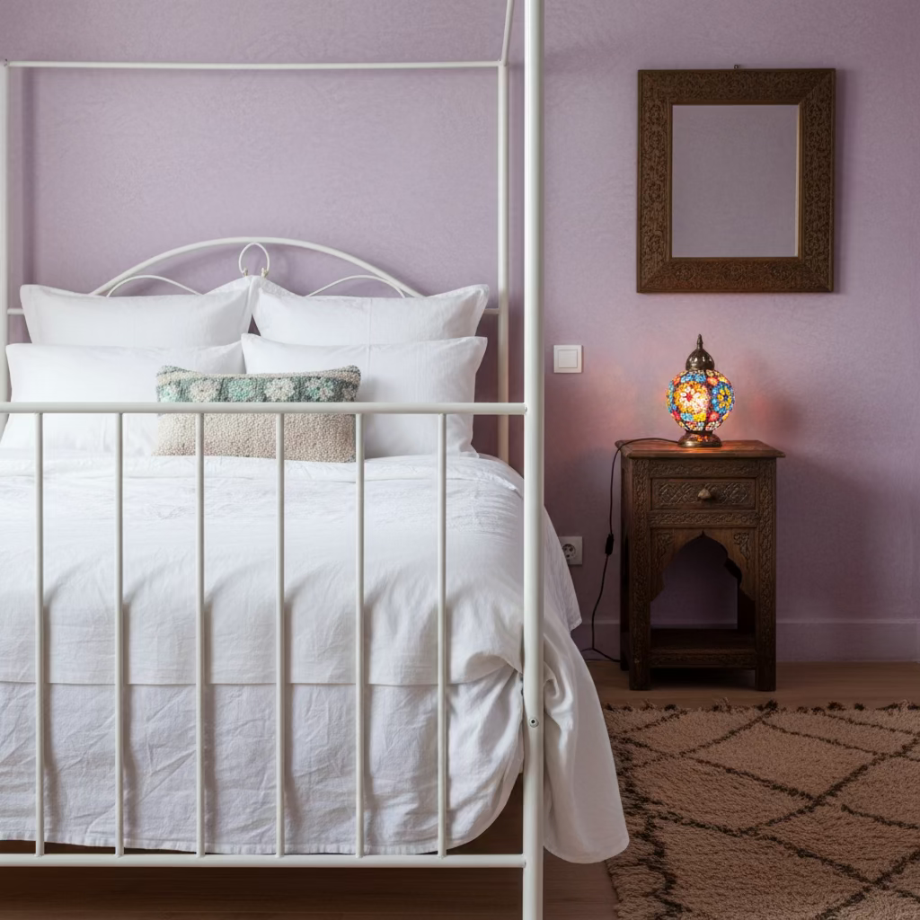 Handmade Boujaad Cushion Cover – Soft Green & Cream Floral 57×39cm