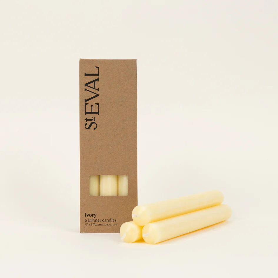 St Eval Pack Of Dinner Candles - Ivory