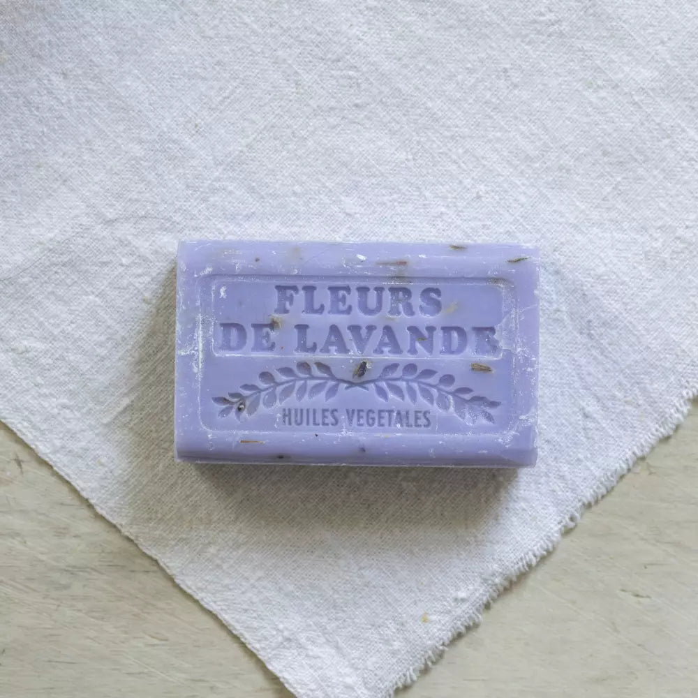 Lavender Exfoliating Marseille Soap Bar – Natural French Soap with Lavender Flowers