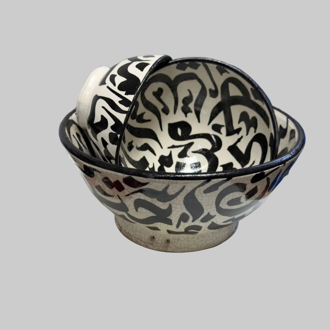 Arabic Calligraphic Design Ceramic Bowl – Handpainted (Small / Medium / Large)