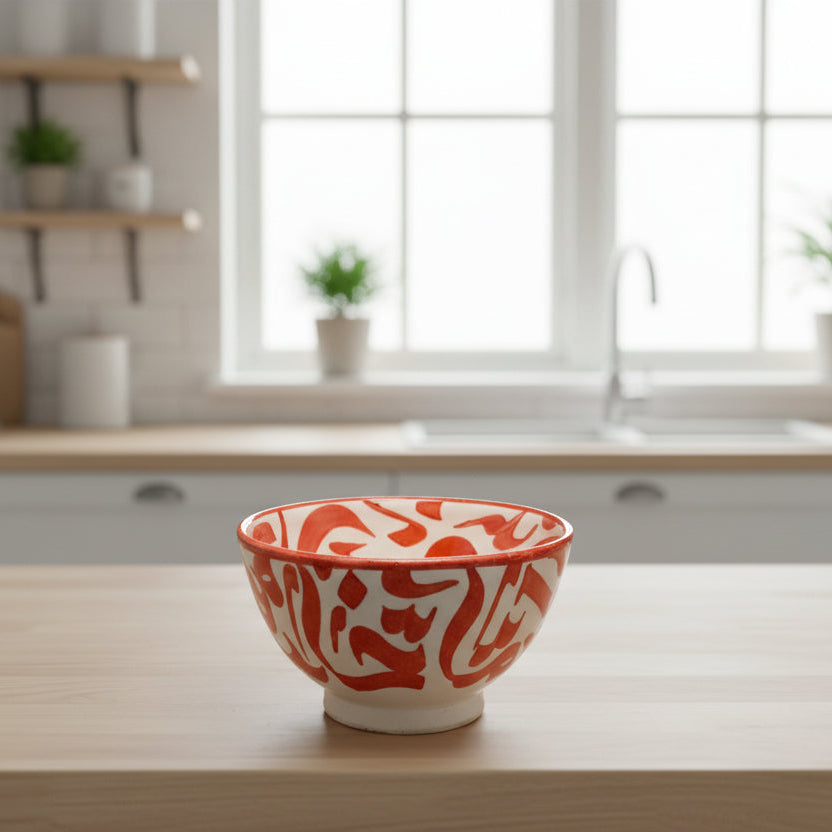 Arabic Calligraphic Design Ceramic Bowl – Handpainted (Small / Medium / Large)