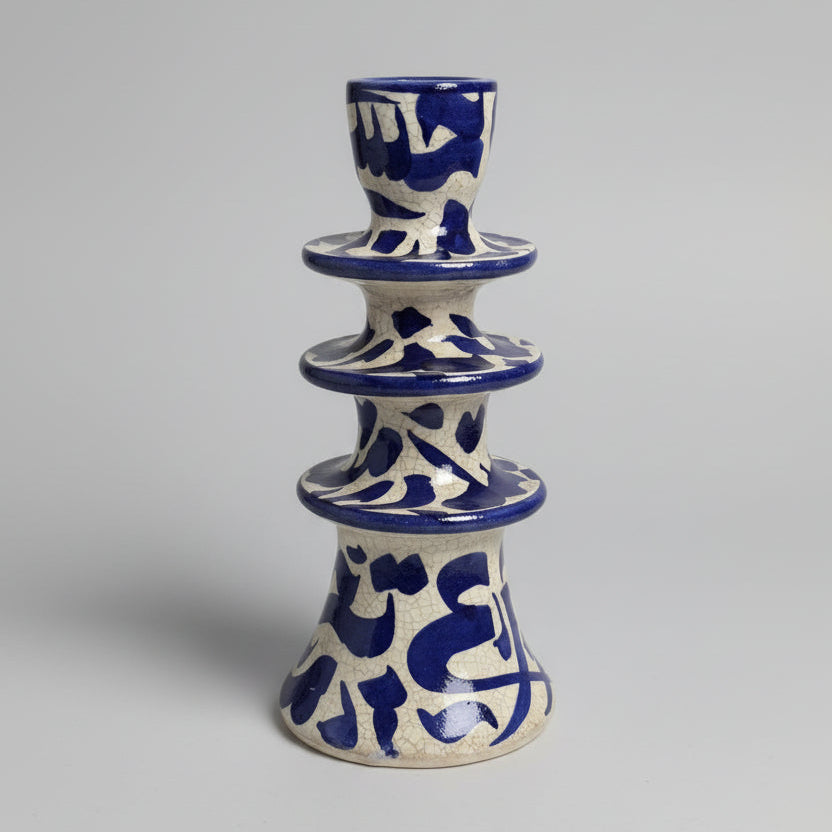 Arabic Calligraphic Design Ceramic Candle Holder