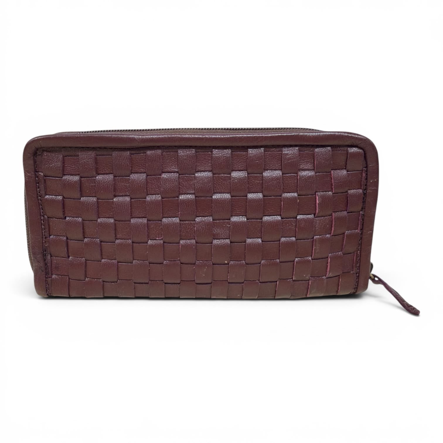 Handwoven Leather Zip-Around Clutch Wallet – Artisan Made (6 Colours)
