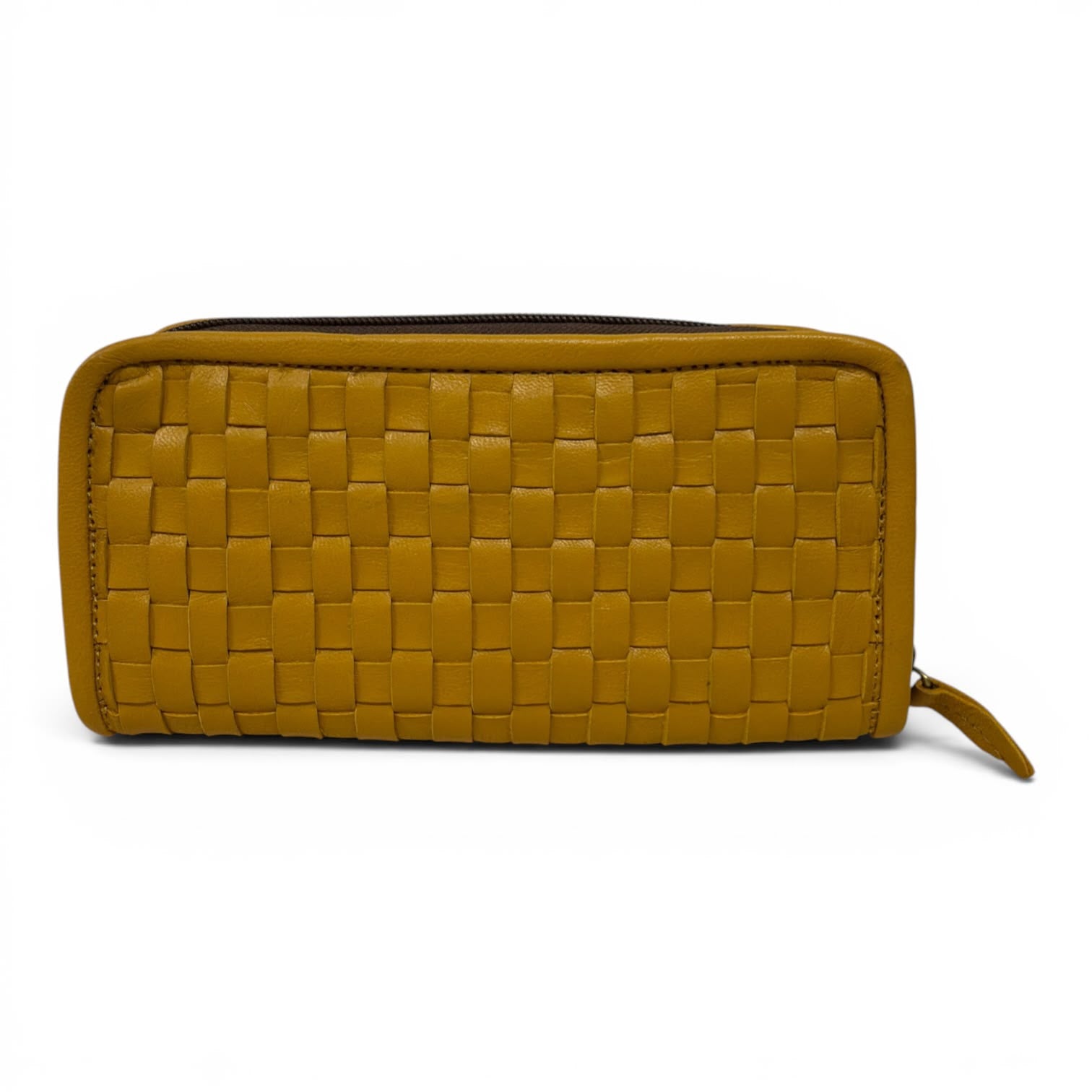 Handwoven Leather Zip-Around Clutch Wallet – Artisan Made (6 Colours)