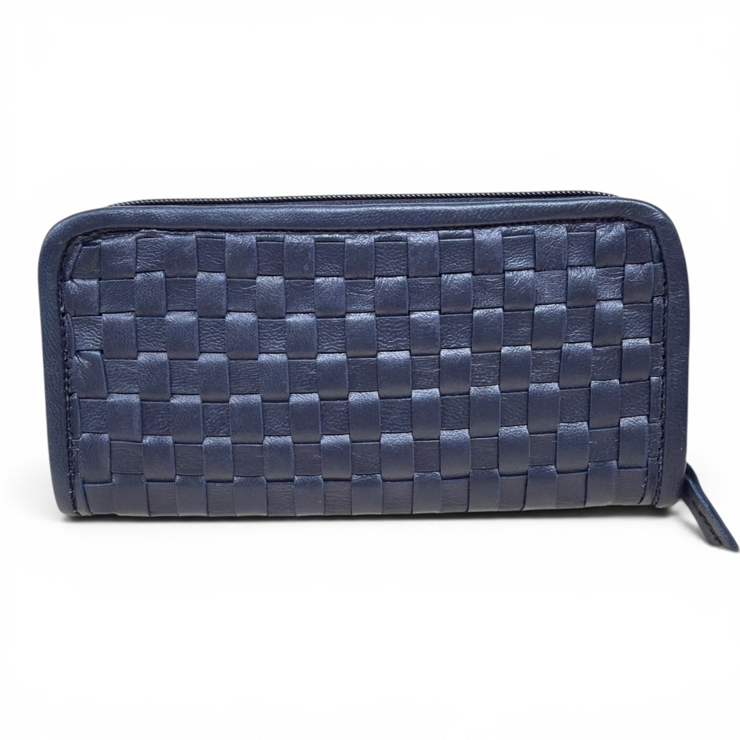 Handwoven Leather Zip-Around Clutch Wallet – Artisan Made (6 Colours)