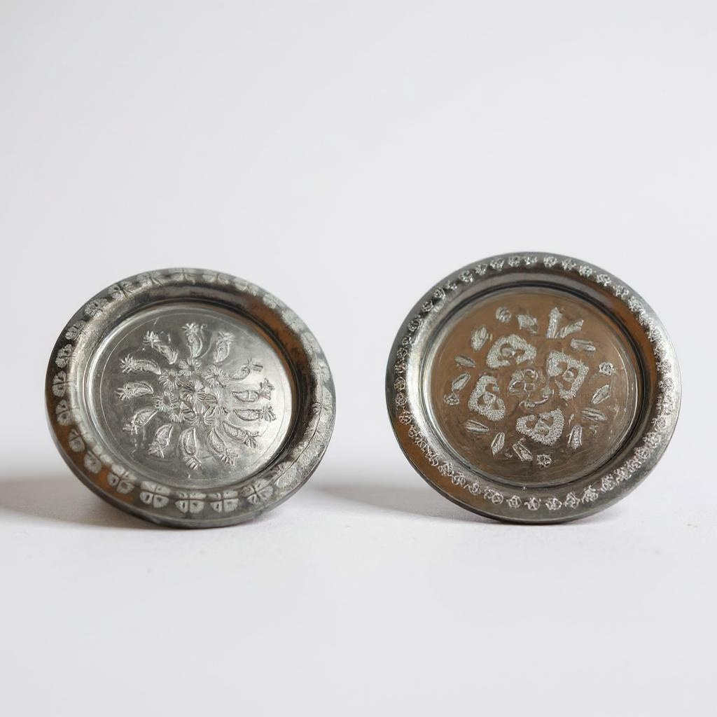 Hand-Embossed Moroccan Aluminium Candle Plate & Coaster – 10 cm