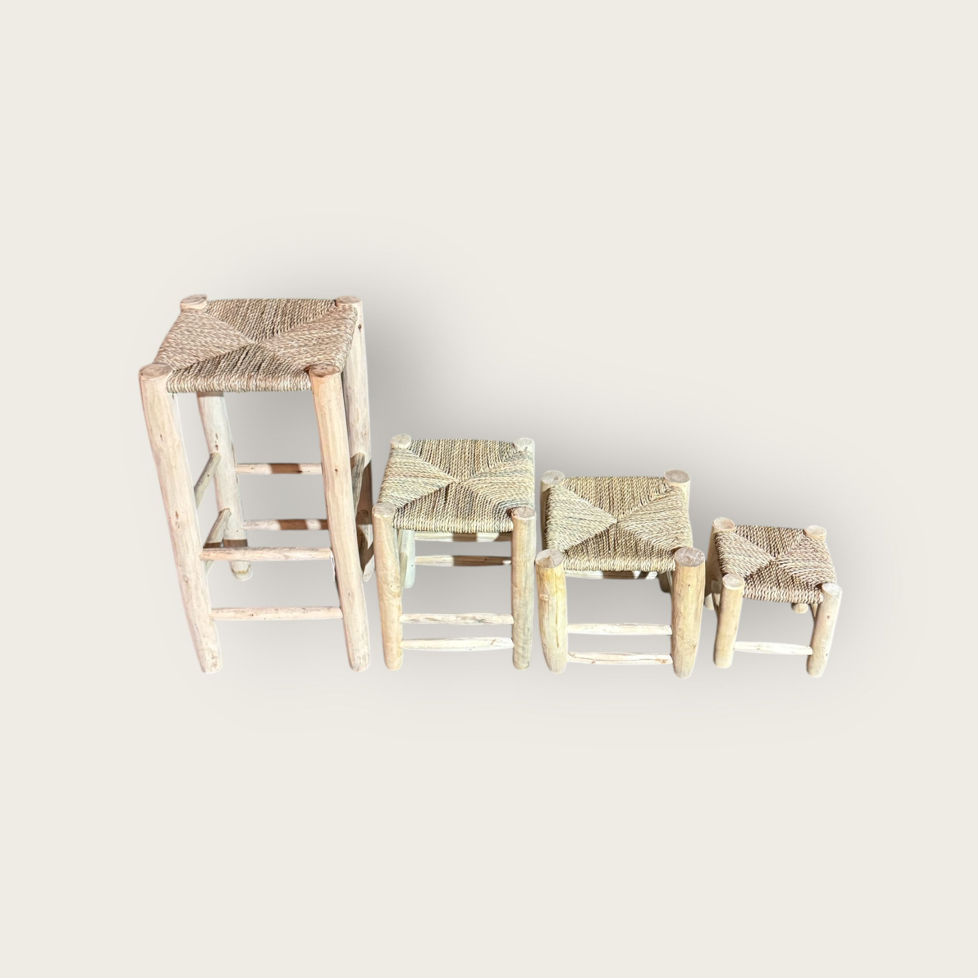 Handcrafted Moroccan Palm Leaf Stool