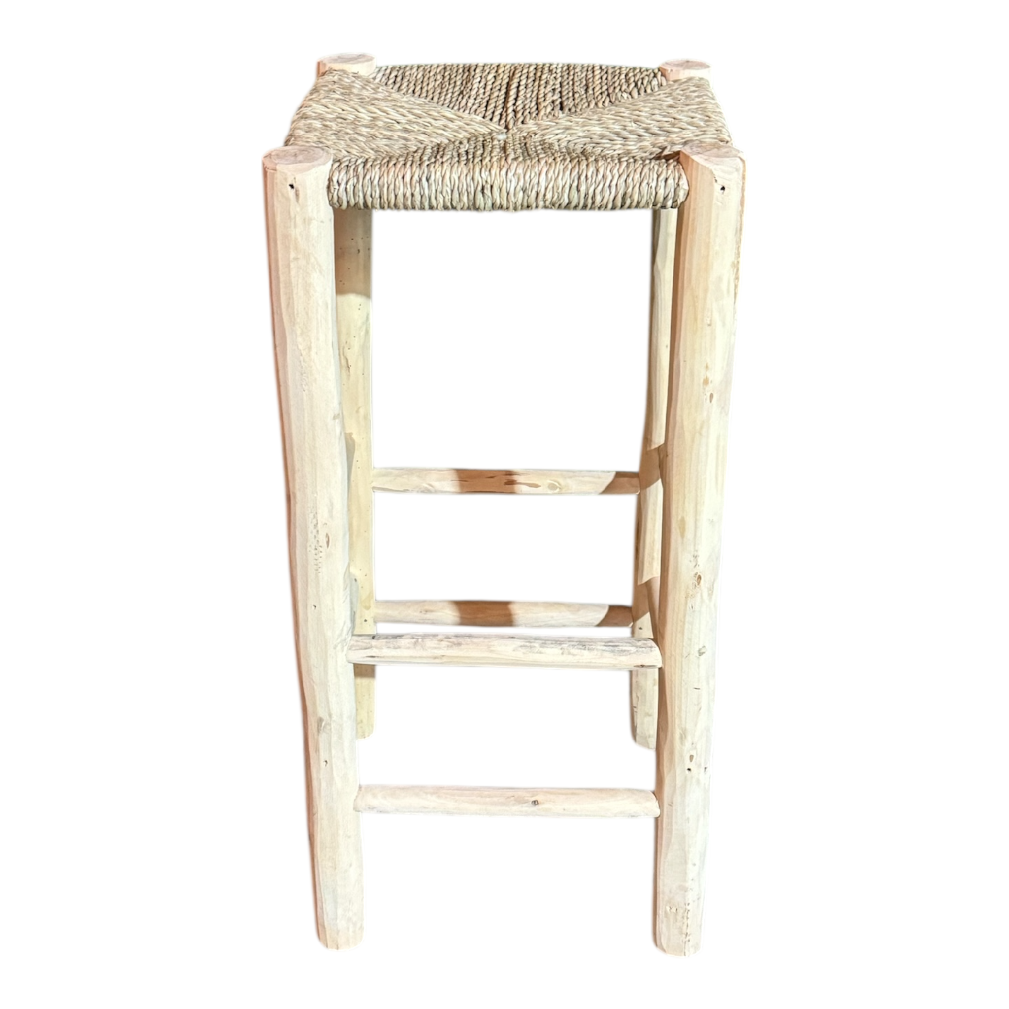 Handcrafted Moroccan Palm Leaf Stool