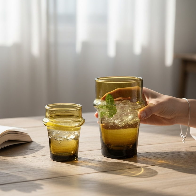 Brown Handcrafted Beldi Glasses