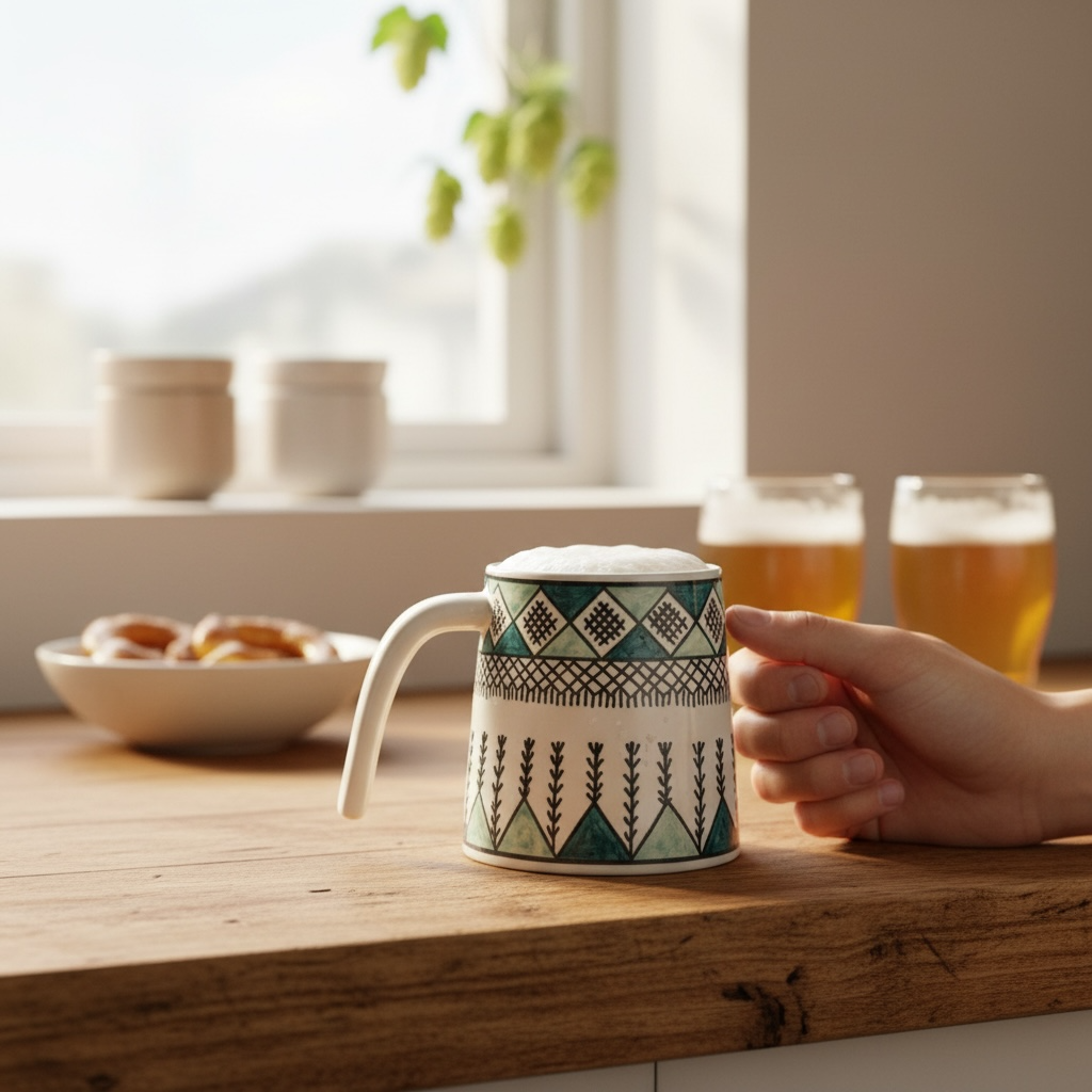 Hand-Painted Blue Ceramic Mug – Large Artisan Coffee Cup | Artisan Stories