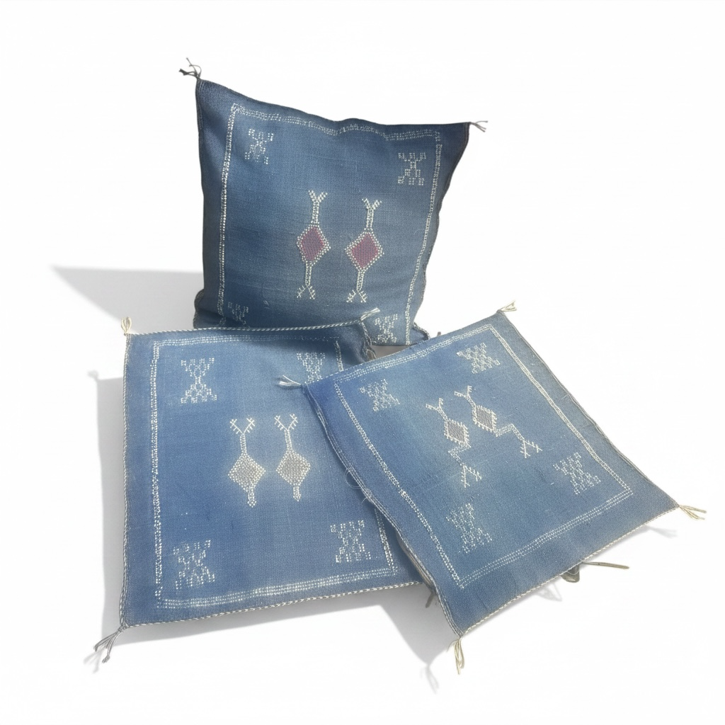 Handmade Moroccan Cactus Silk Cushion – 50x50cm