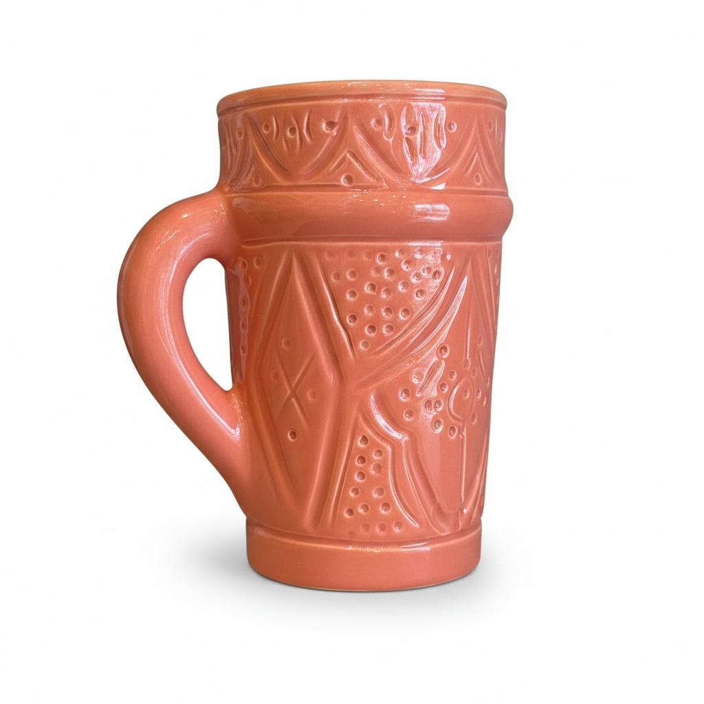 Handcrafted Ceramic Jug – Embossed Safa Design