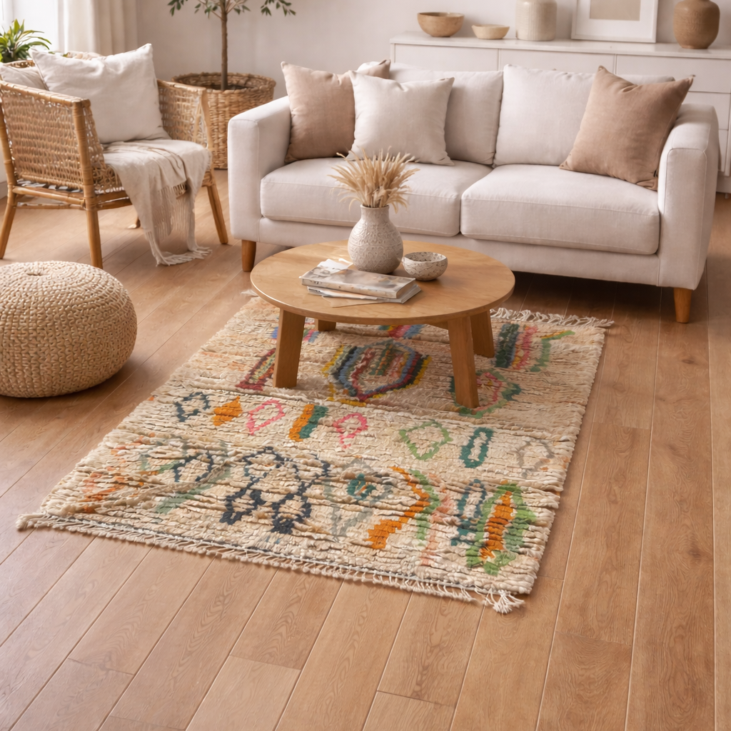 Boujaad wool Rug - Atlas symbols 148 x 98 cm