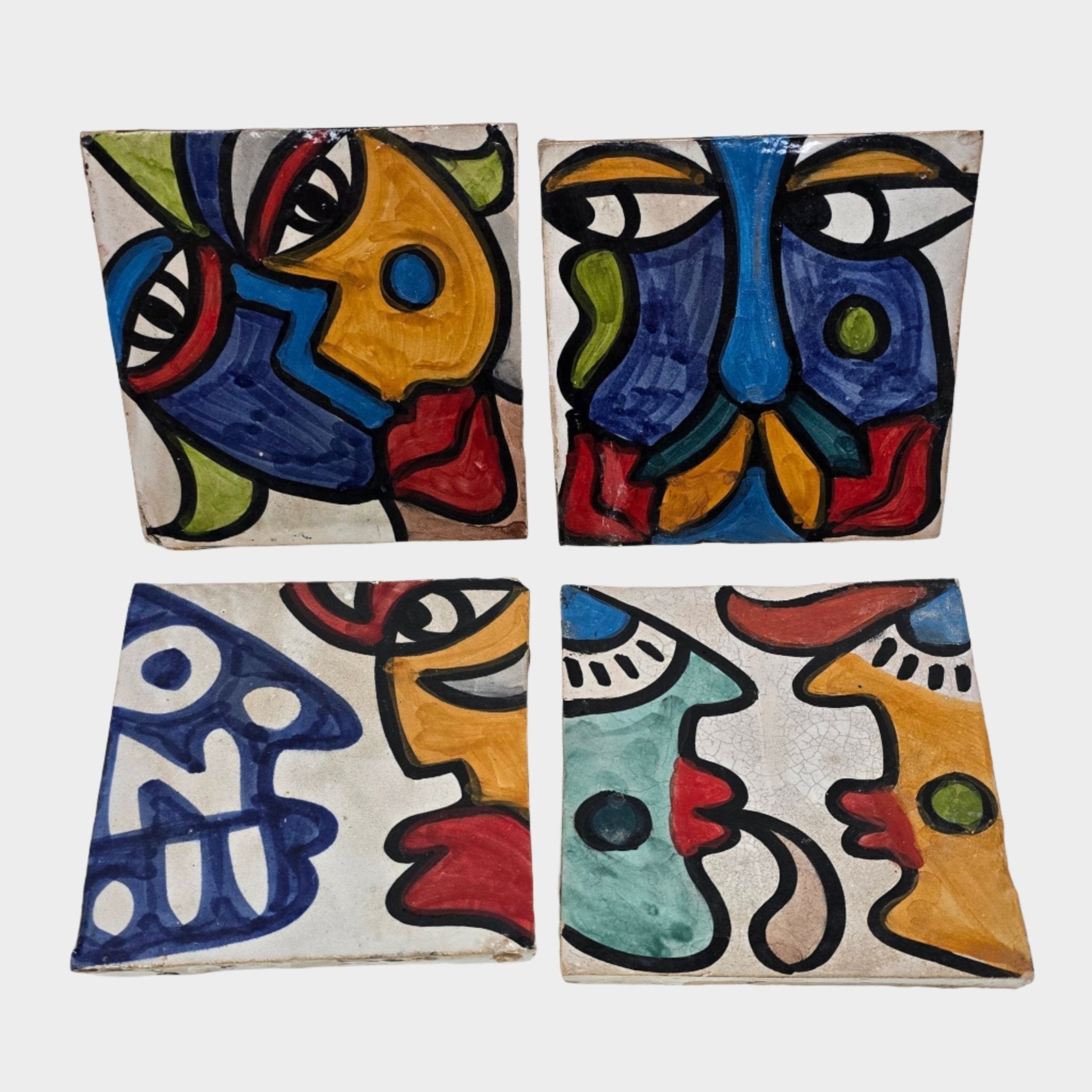Cubist ceramic coaster Tile - Artisan Stories