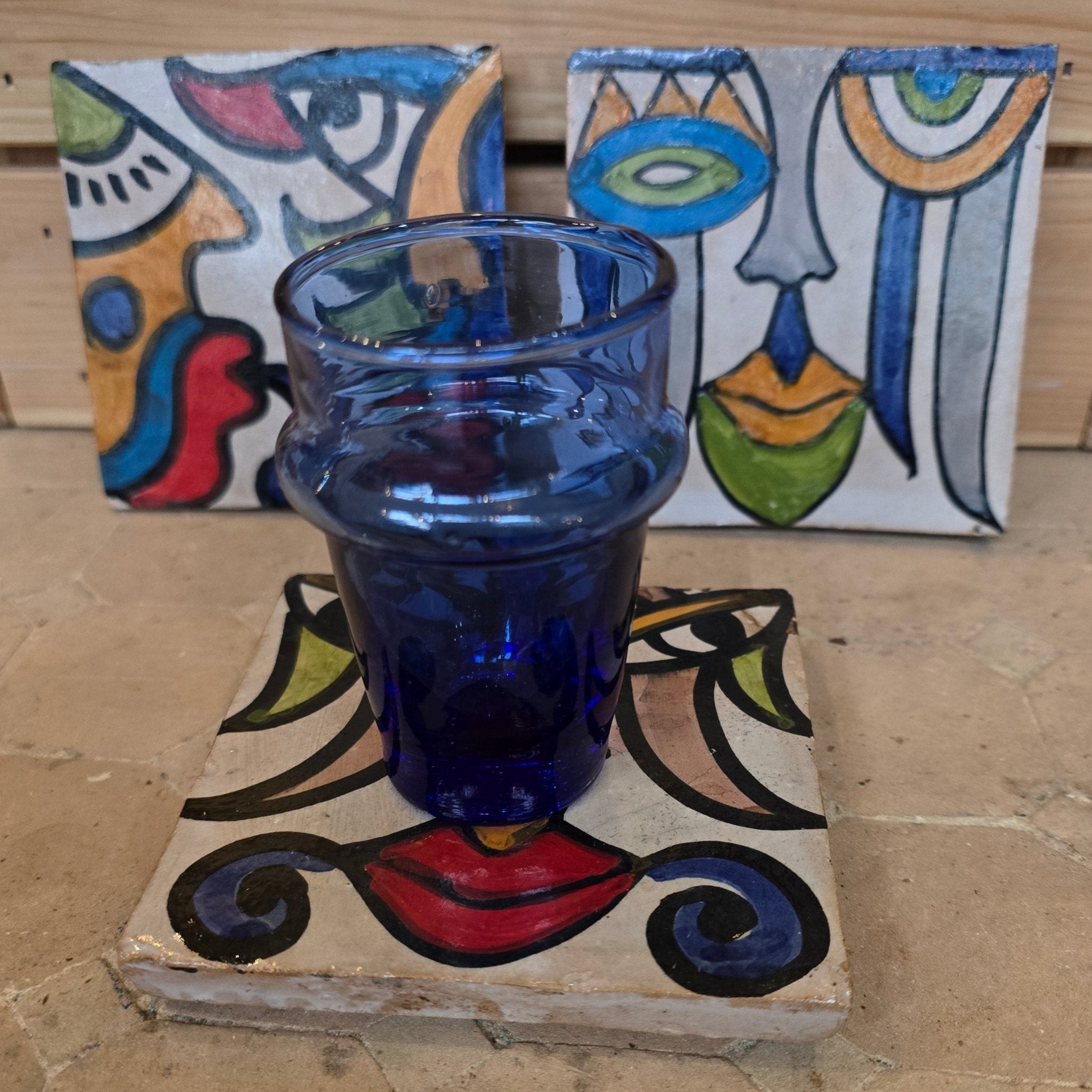 Cubist ceramic coaster Tile - Artisan Stories