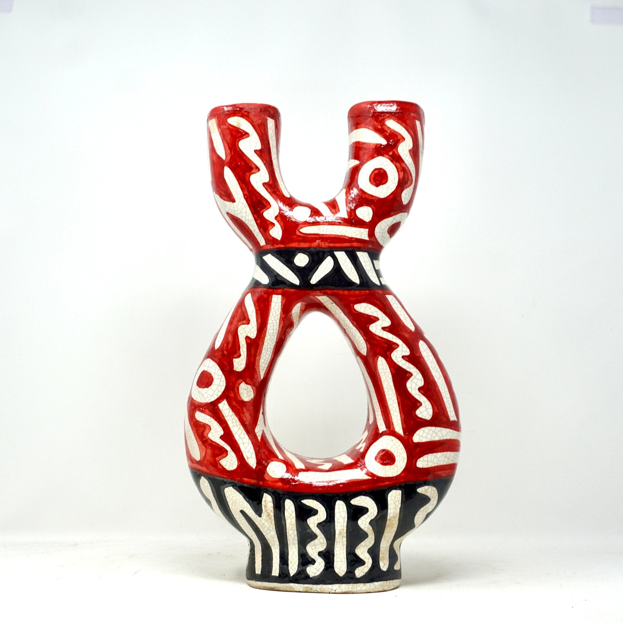 Cubist design ceramic vase vissage moul - Artisan Stories