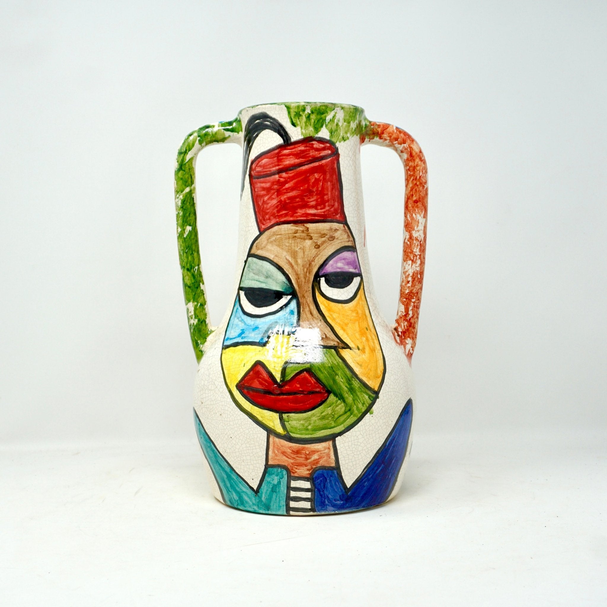 Cubist design ceramic vase vissage - Artisan Stories