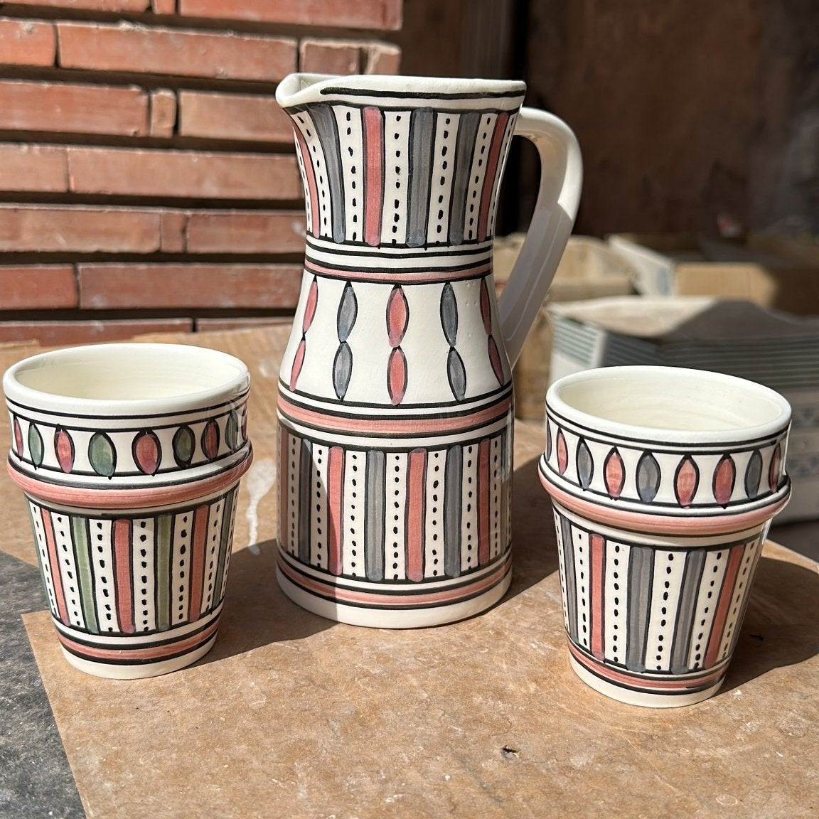 Hand painted Karim Ceramic Jug - Artisan Stories