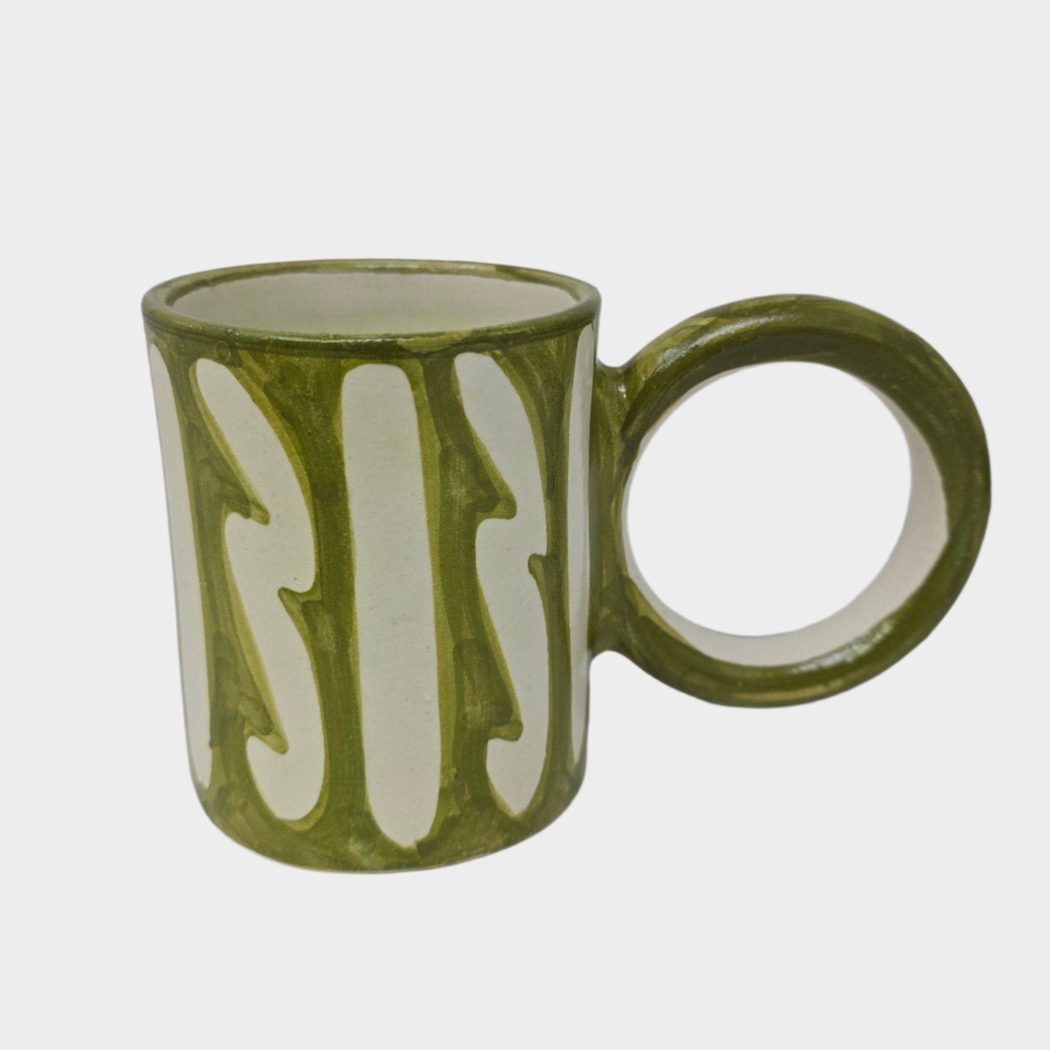 Hand - painted Round Handle Terracotta Mug - Artisan Stories