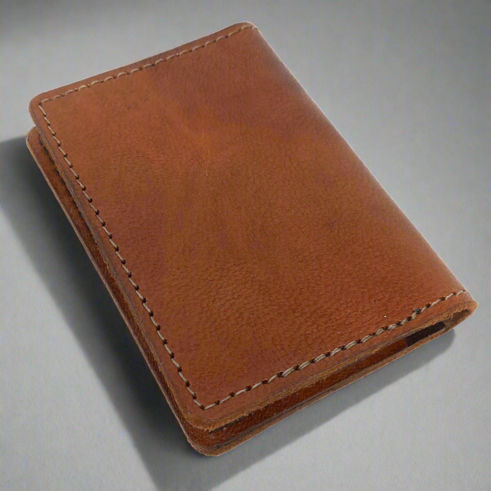 Classic handcrafted leather card holder folded wallet