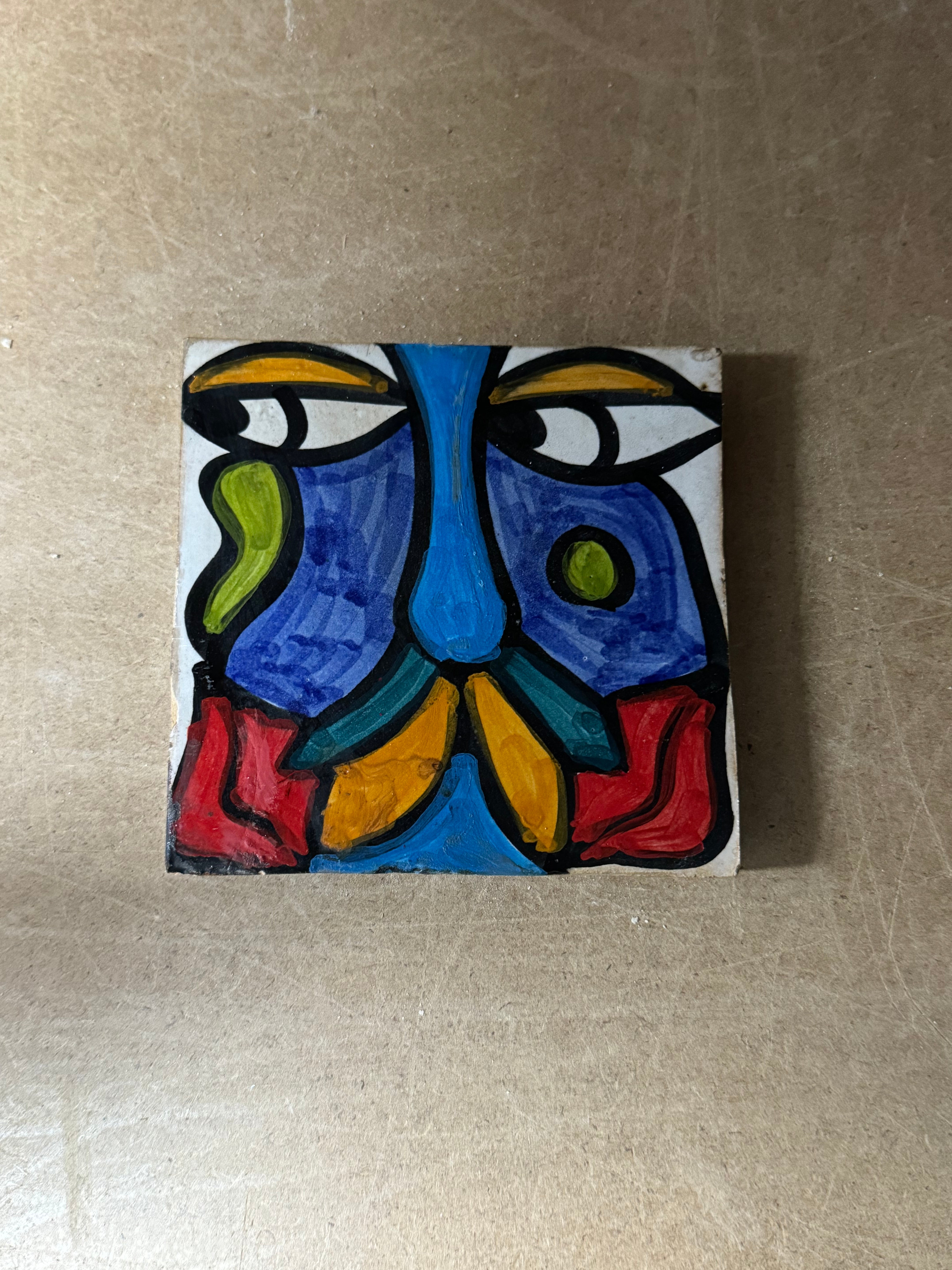 Cubist ceramic coaster Tile