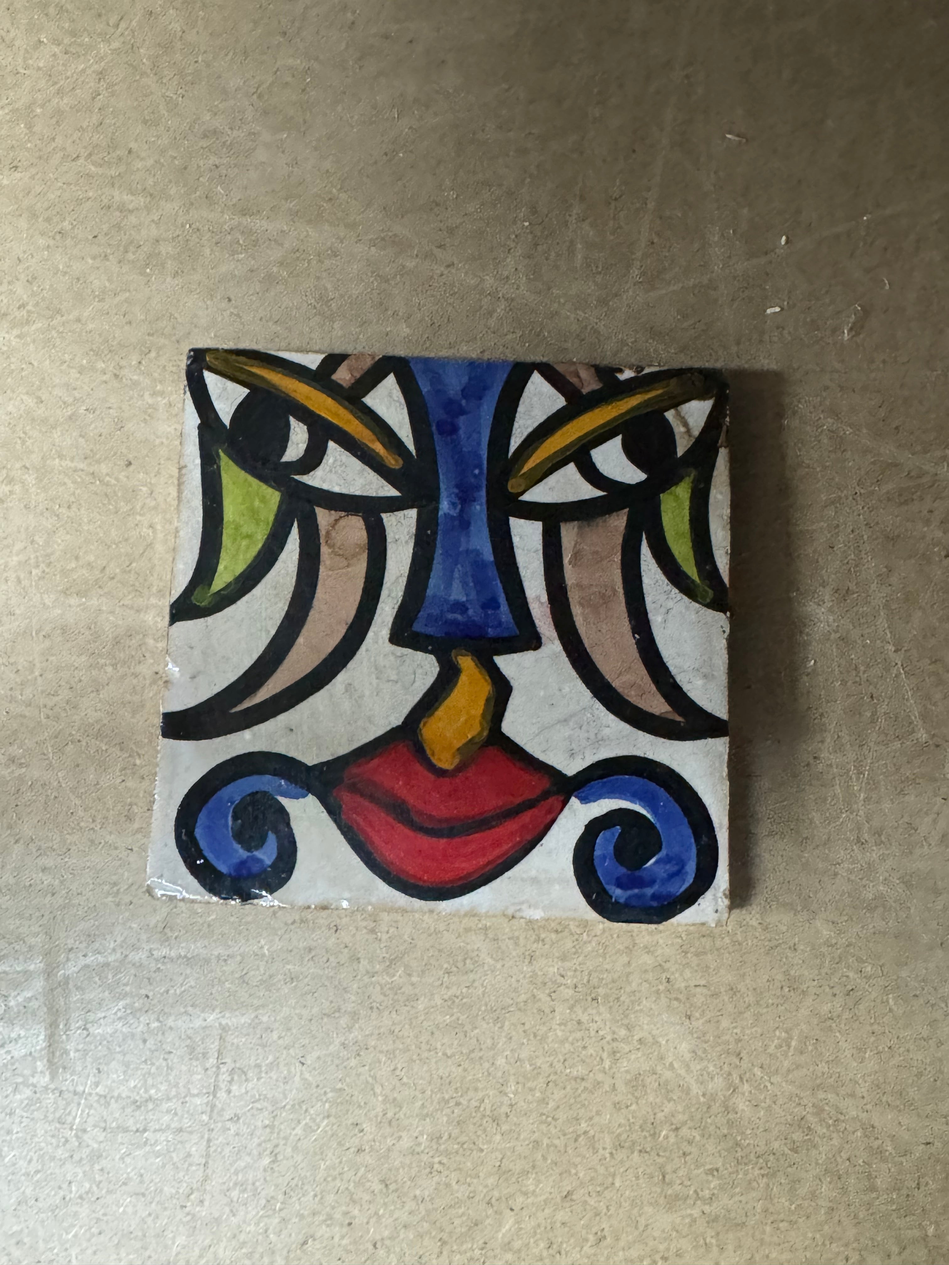 Cubist ceramic coaster Tile