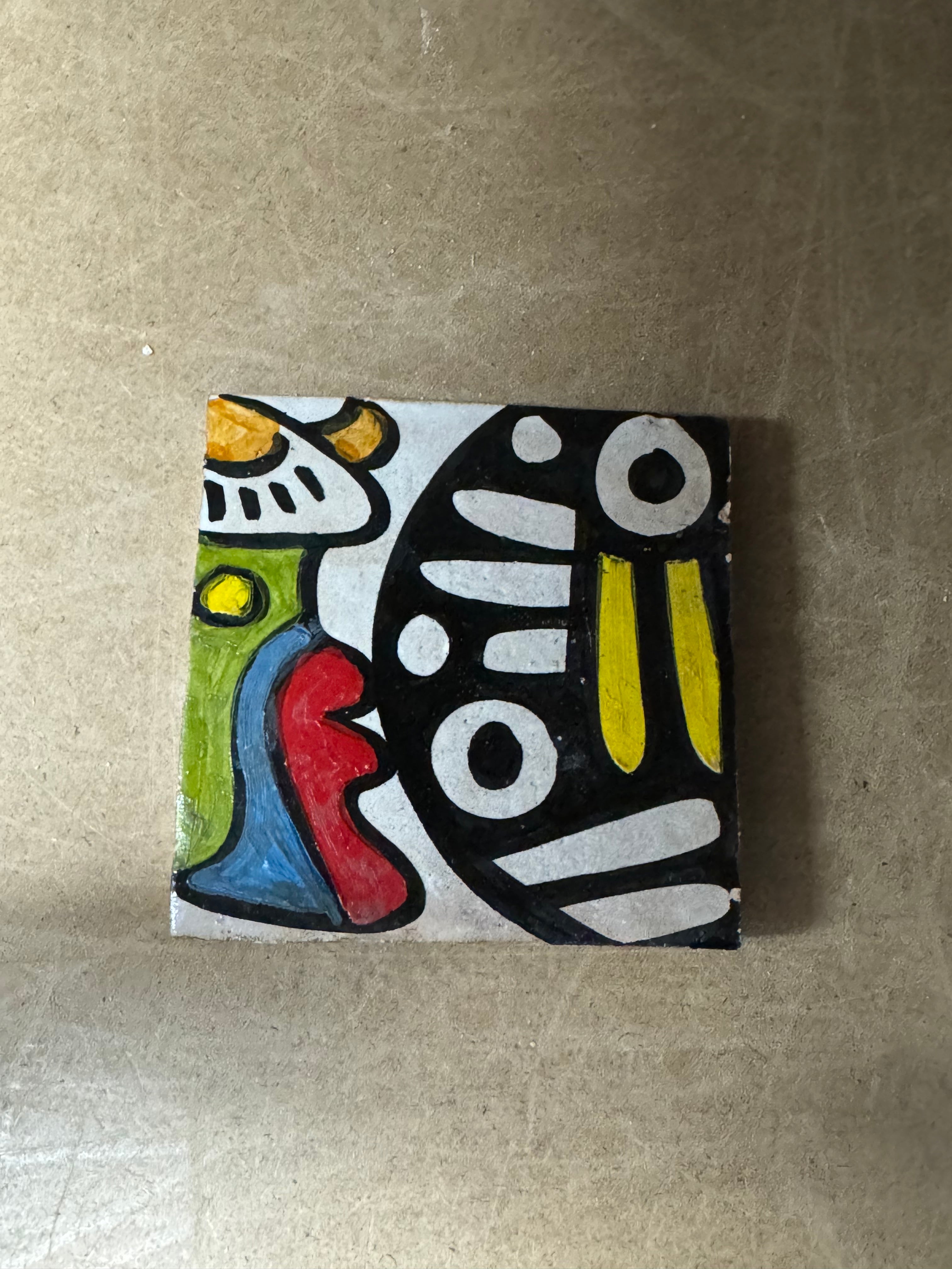 Cubist ceramic coaster Tile
