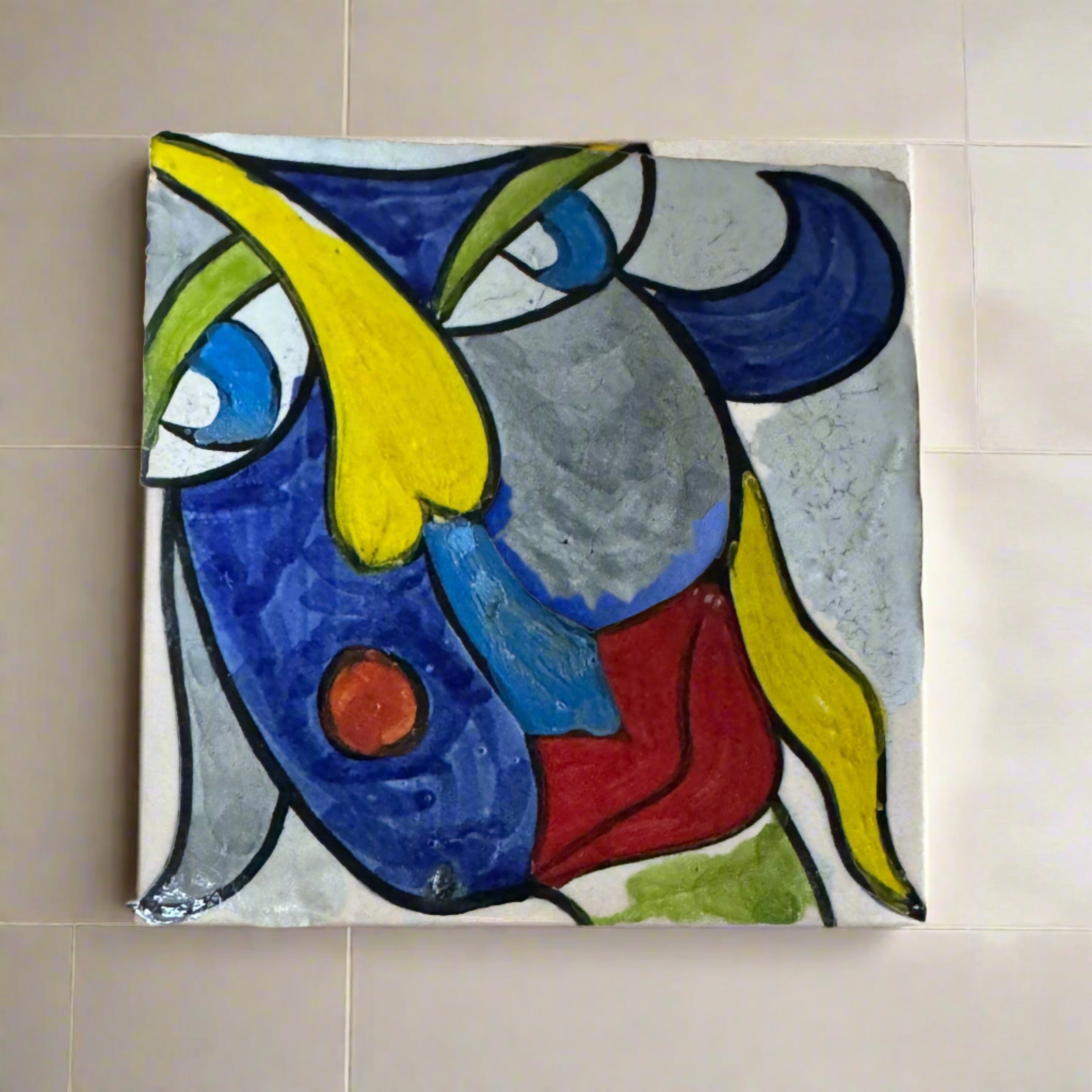 Cubist ceramic coaster Tile