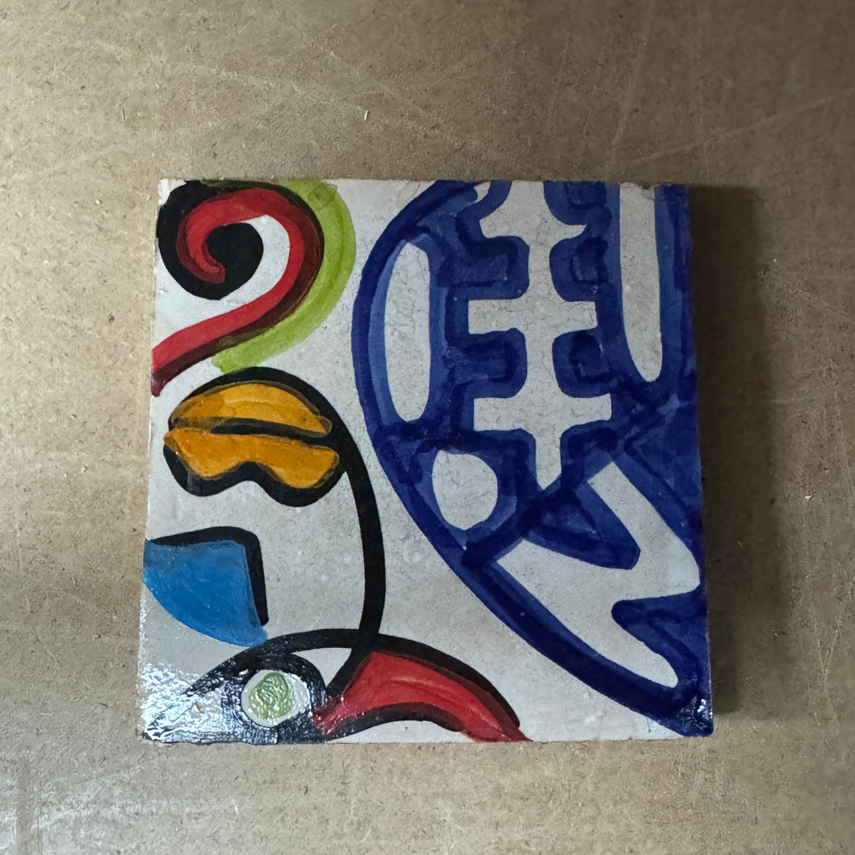Cubist ceramic coaster Tile