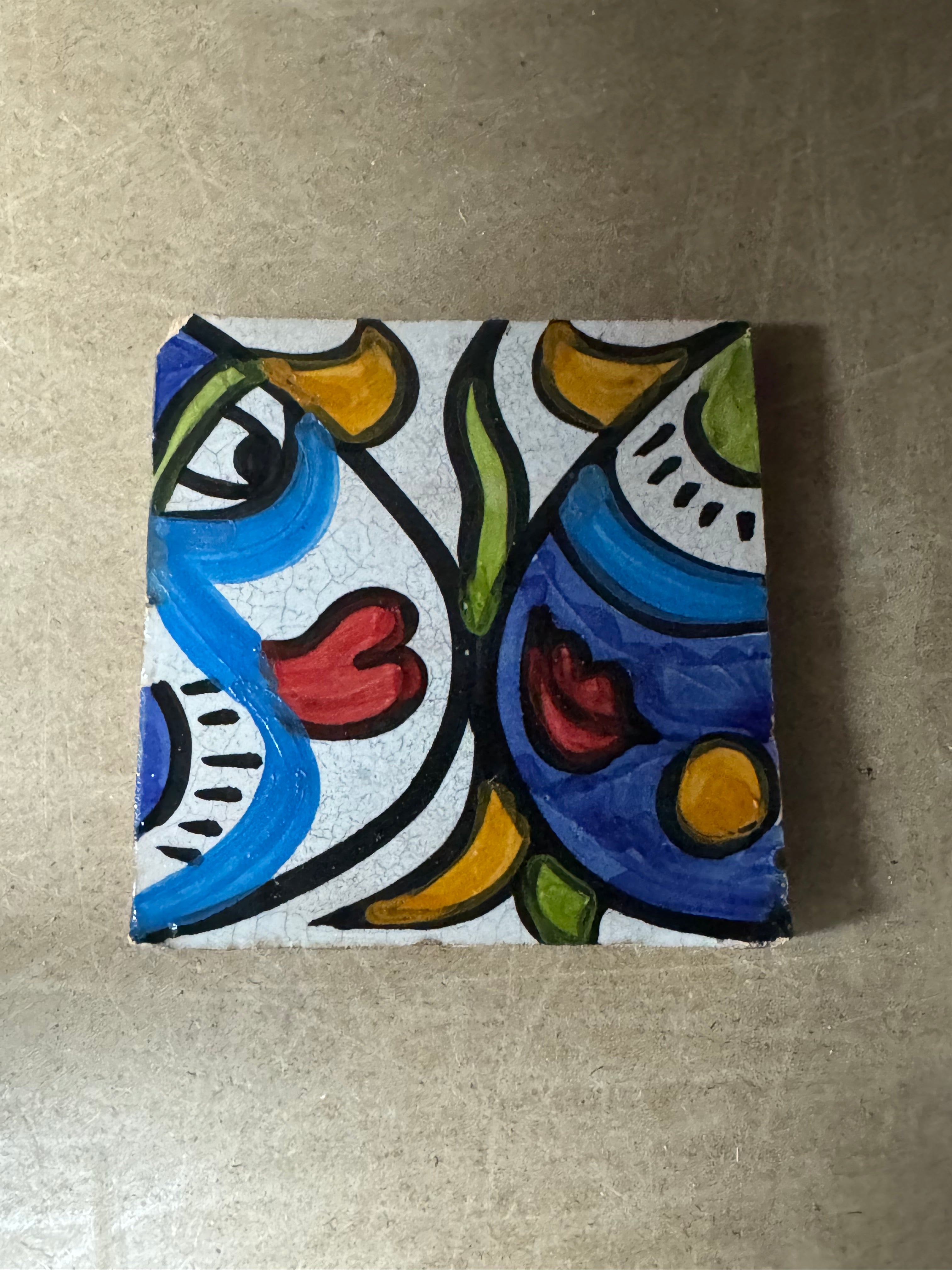 Cubist ceramic coaster Tile