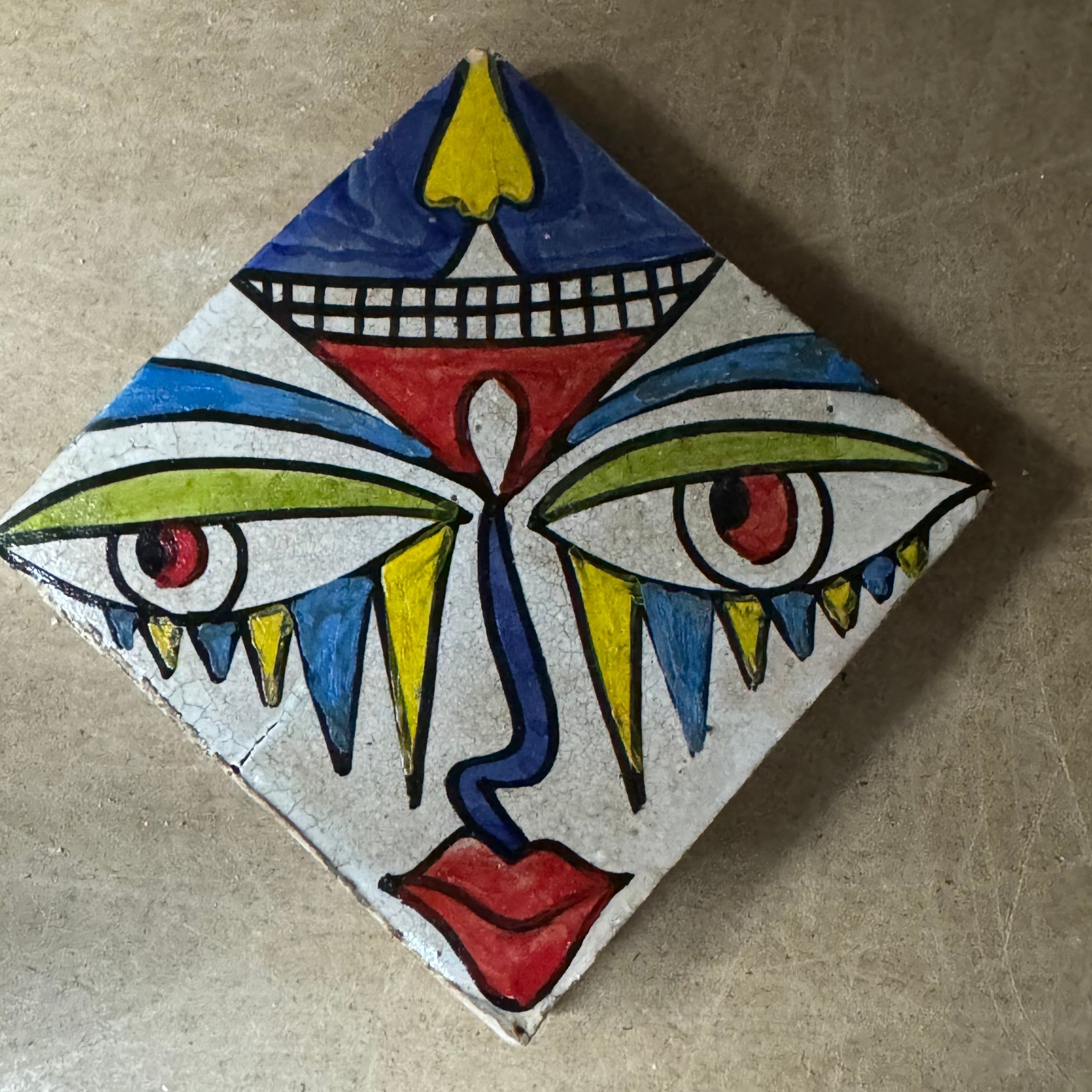 Cubist ceramic coaster Tile