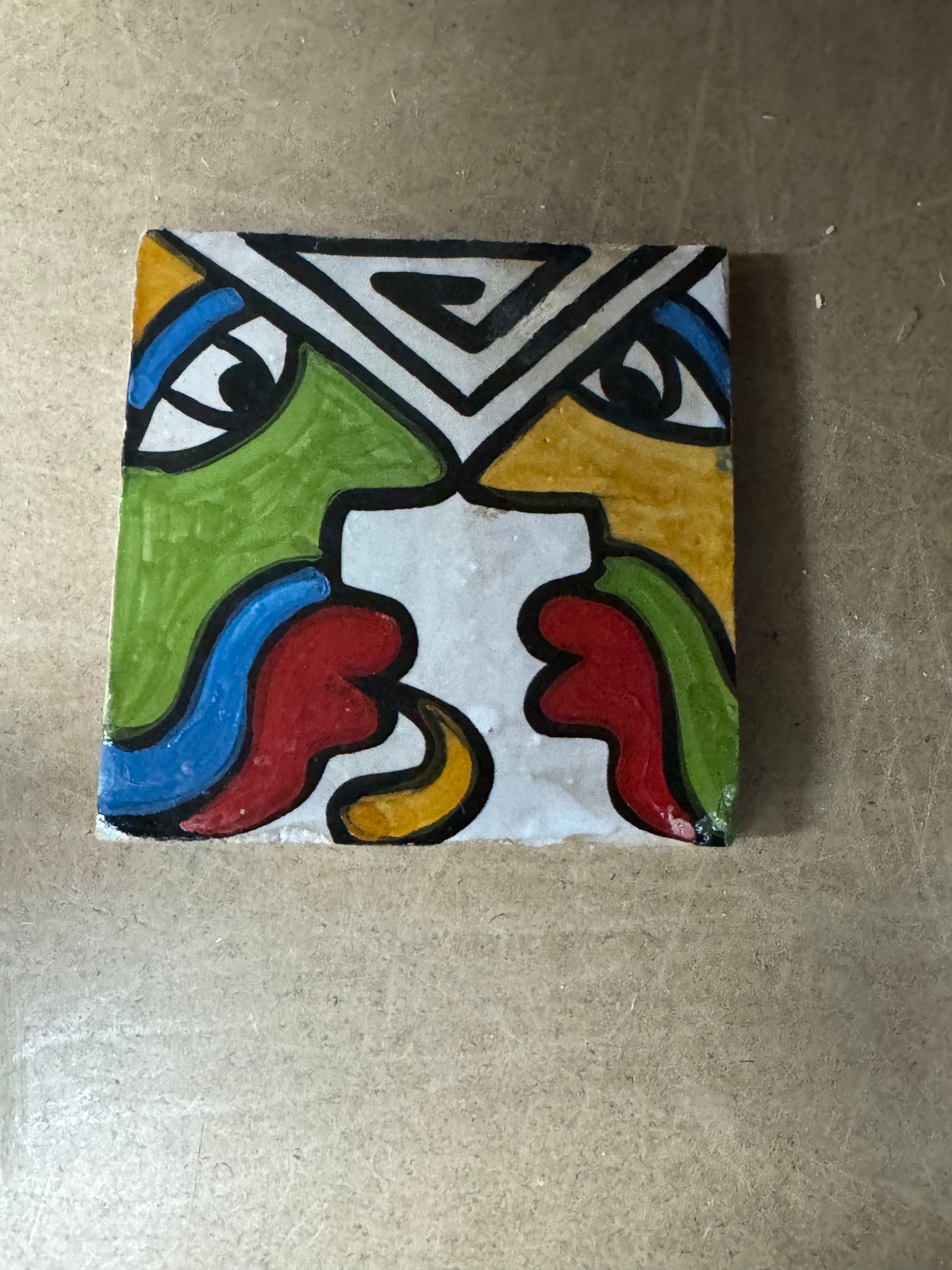 Cubist ceramic coaster Tile