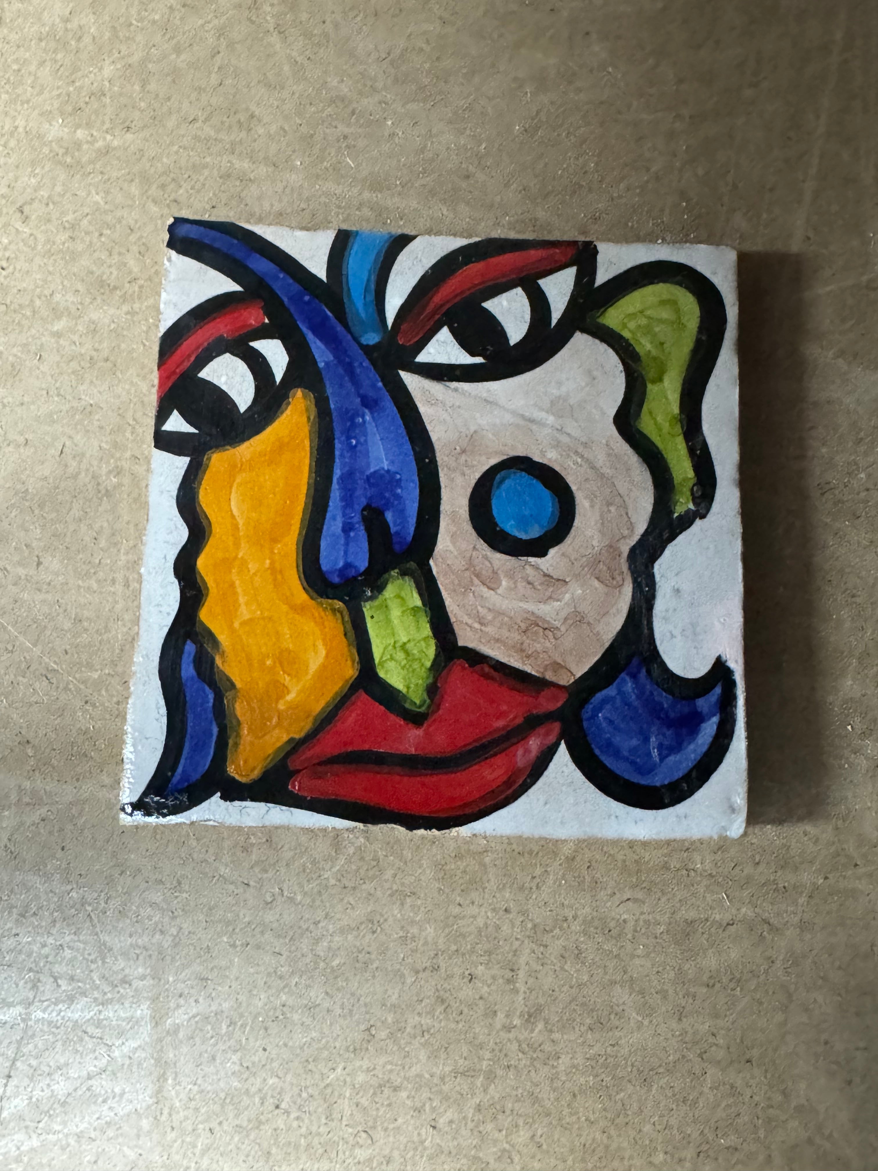 Cubist ceramic coaster Tile