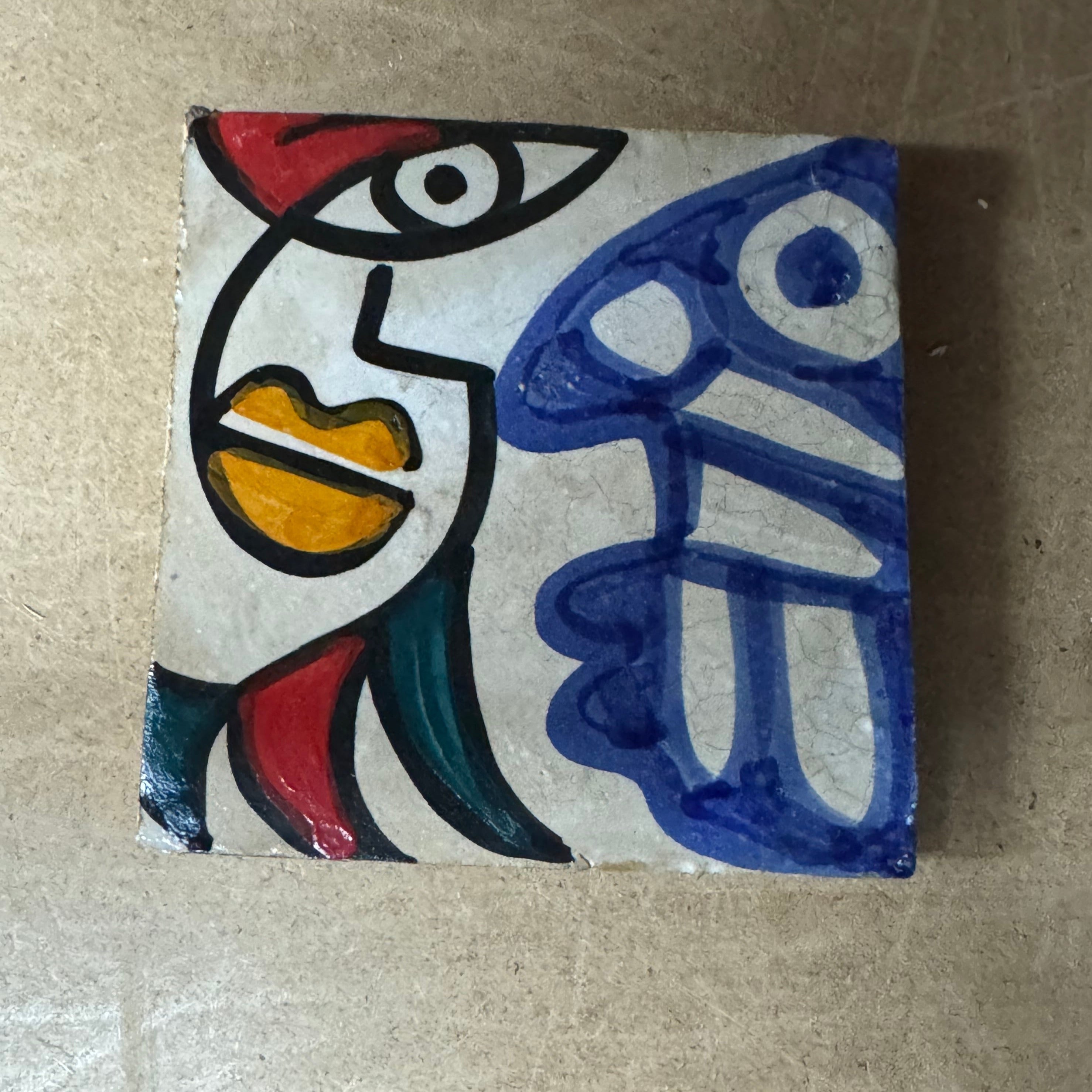 Cubist ceramic coaster Tile