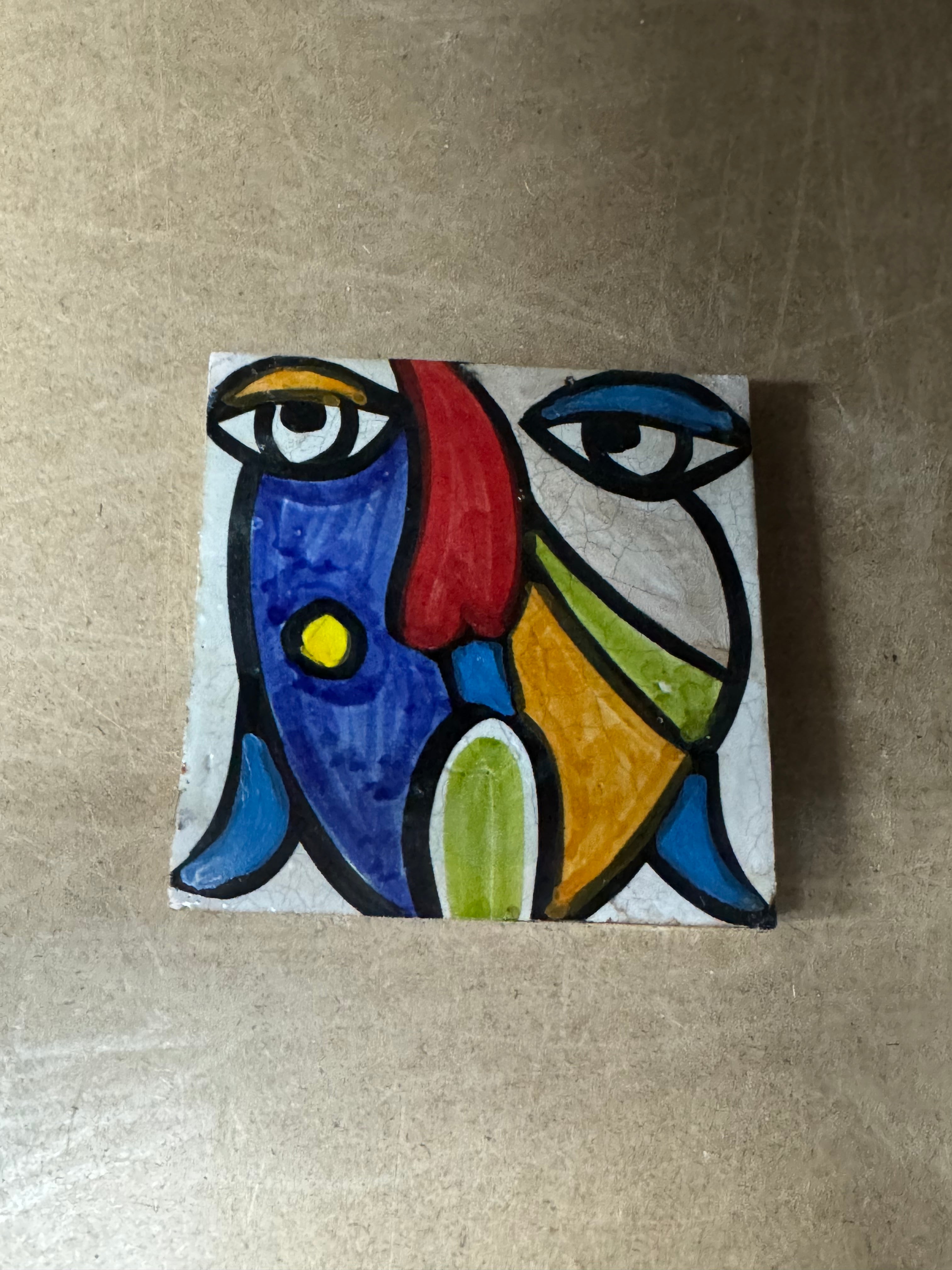Cubist ceramic coaster Tile