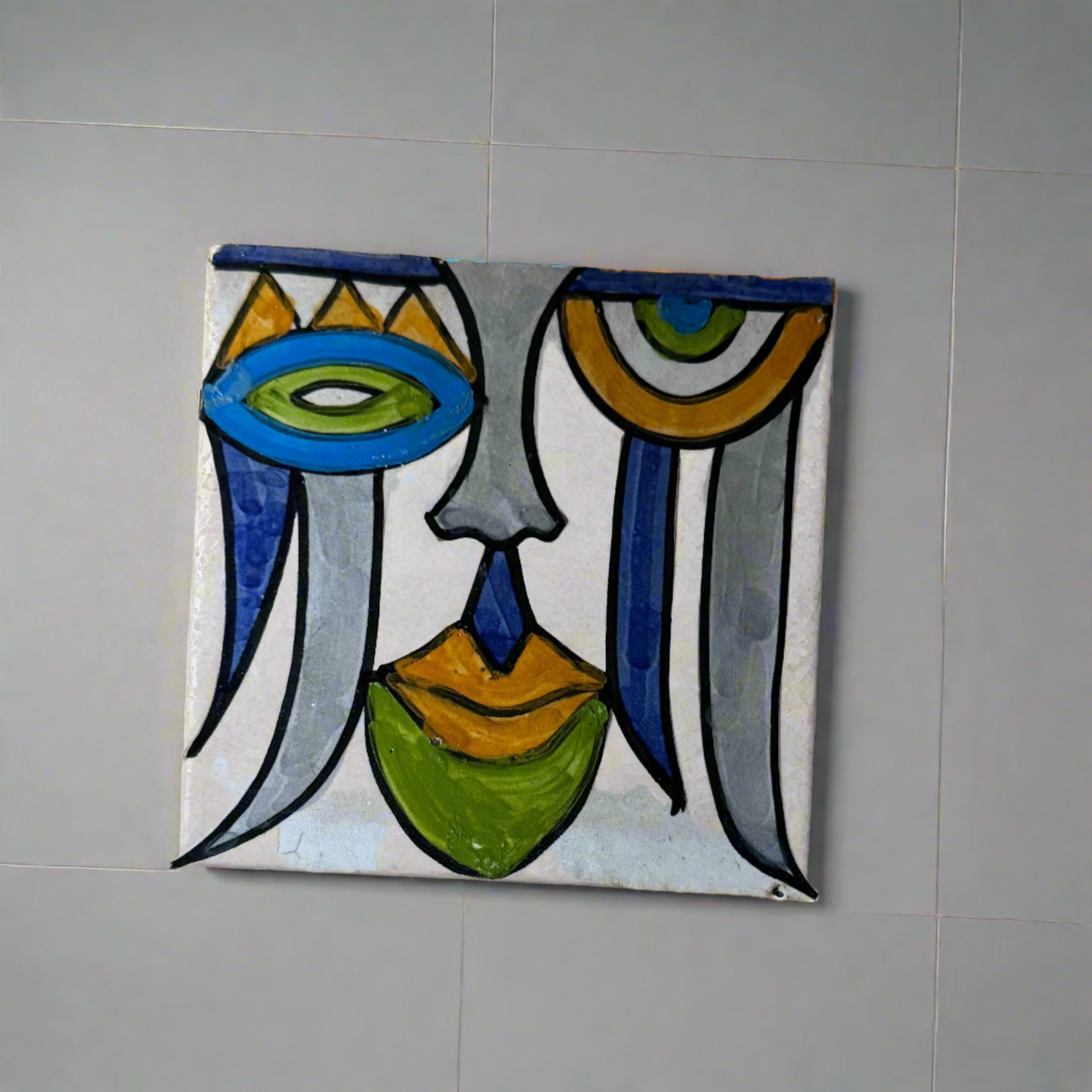 Cubist ceramic coaster Tile