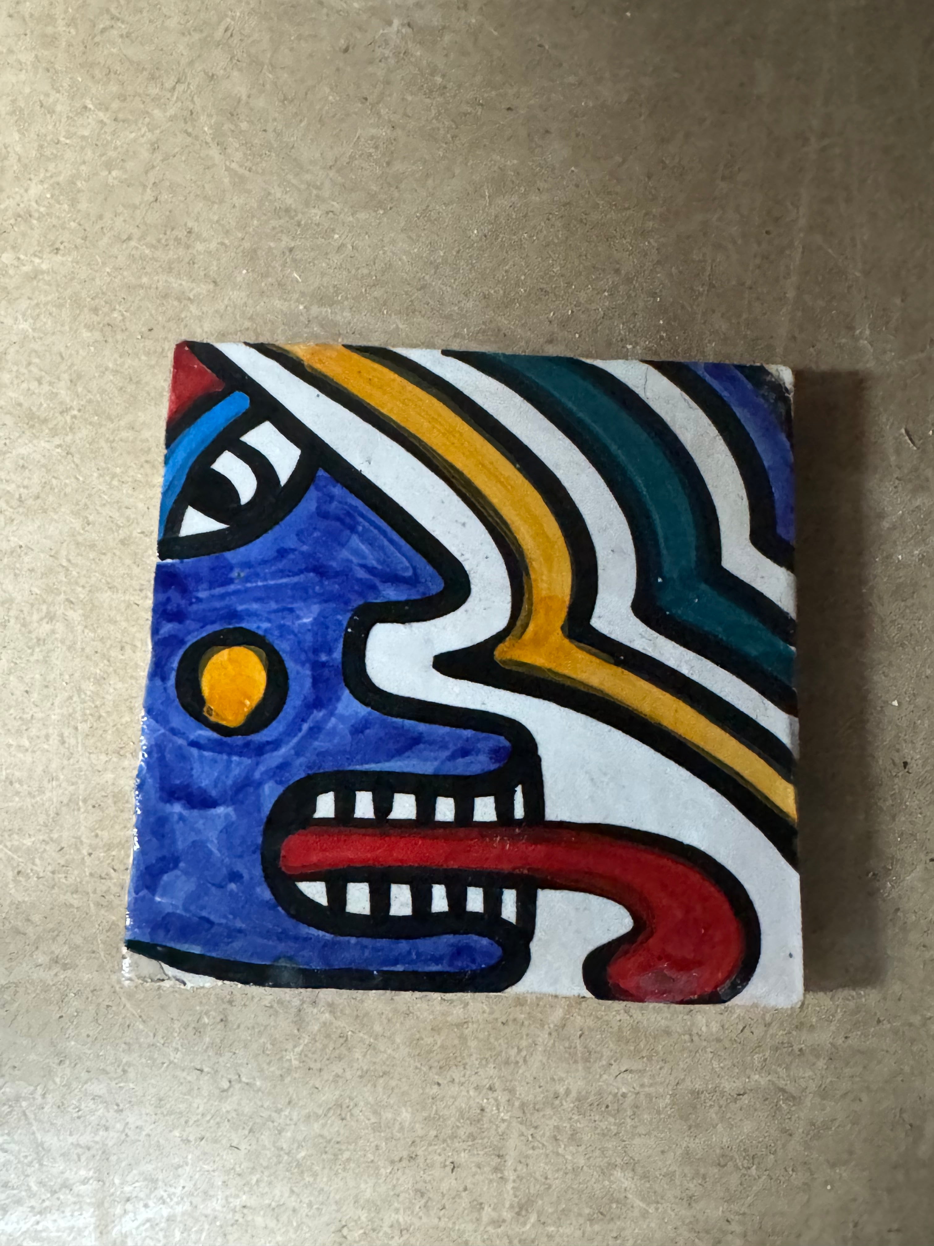 Cubist ceramic coaster Tile