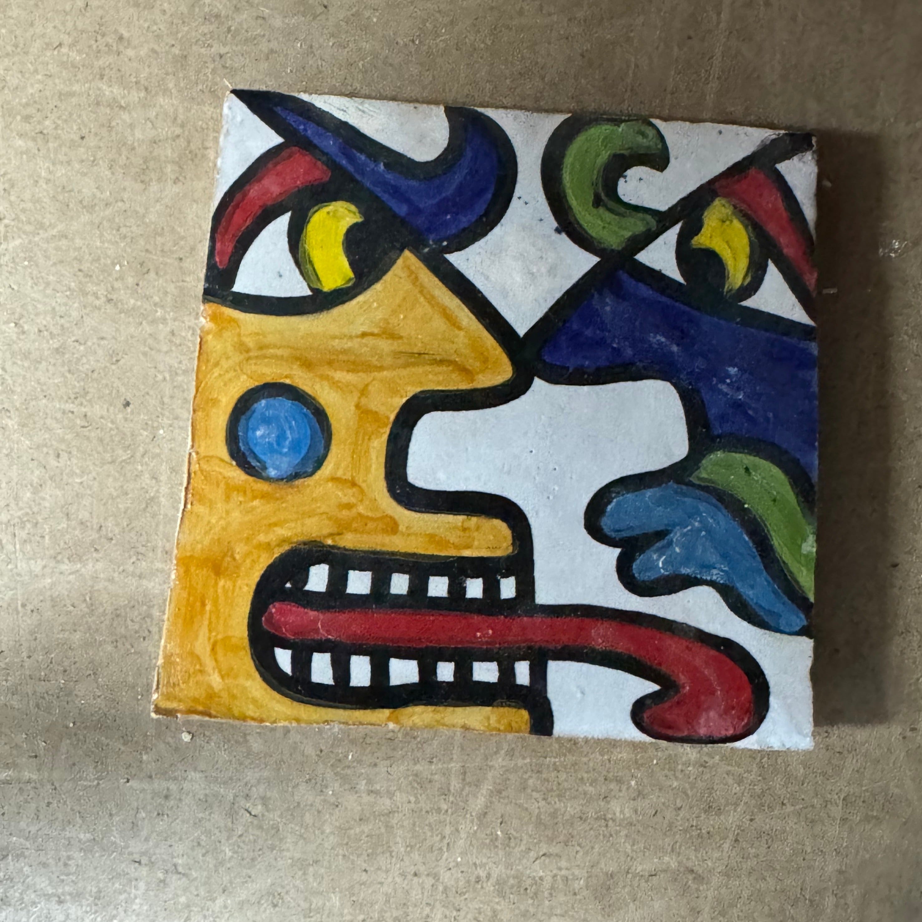 Cubist ceramic coaster Tile