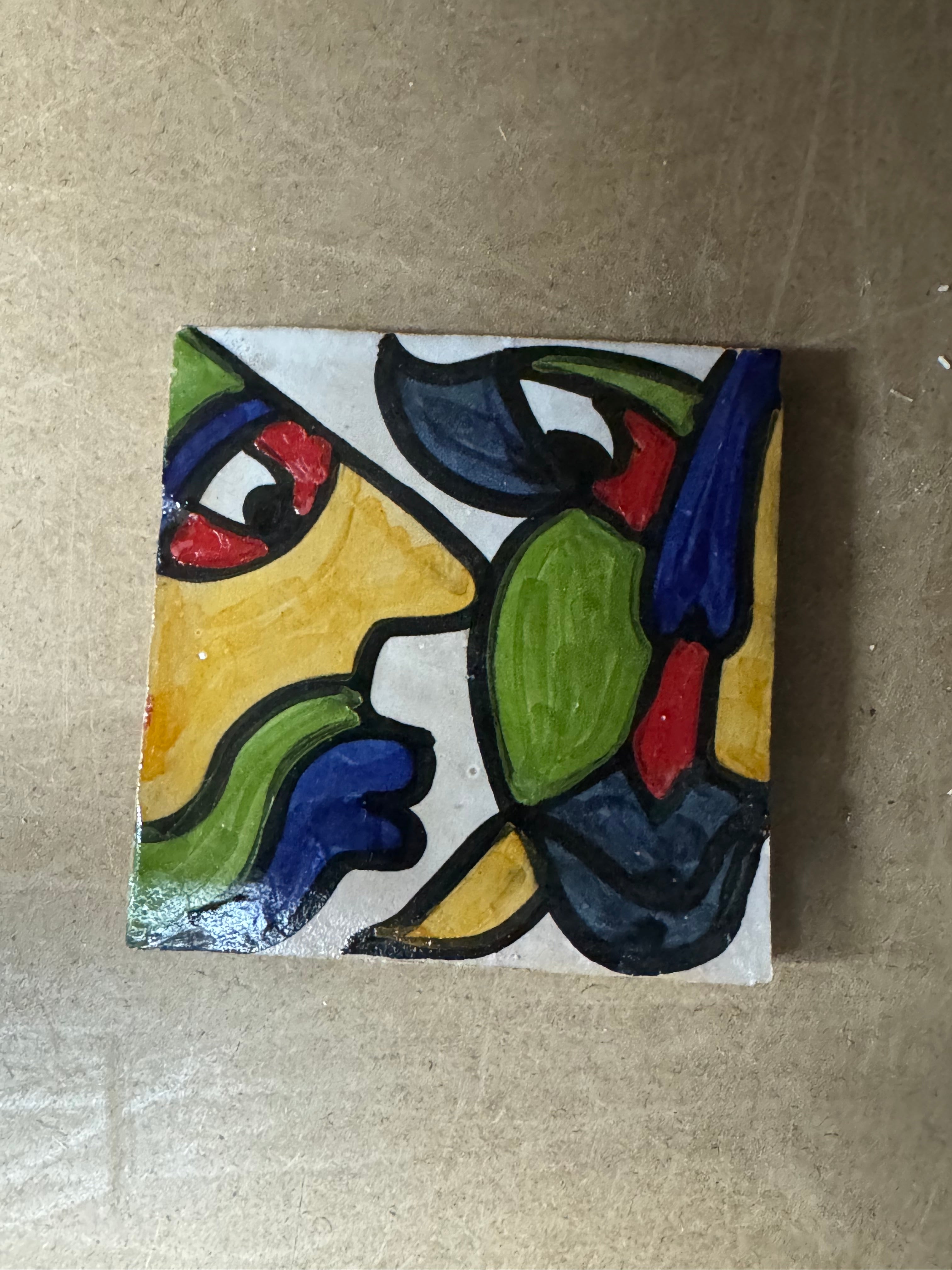 Cubist ceramic coaster Tile