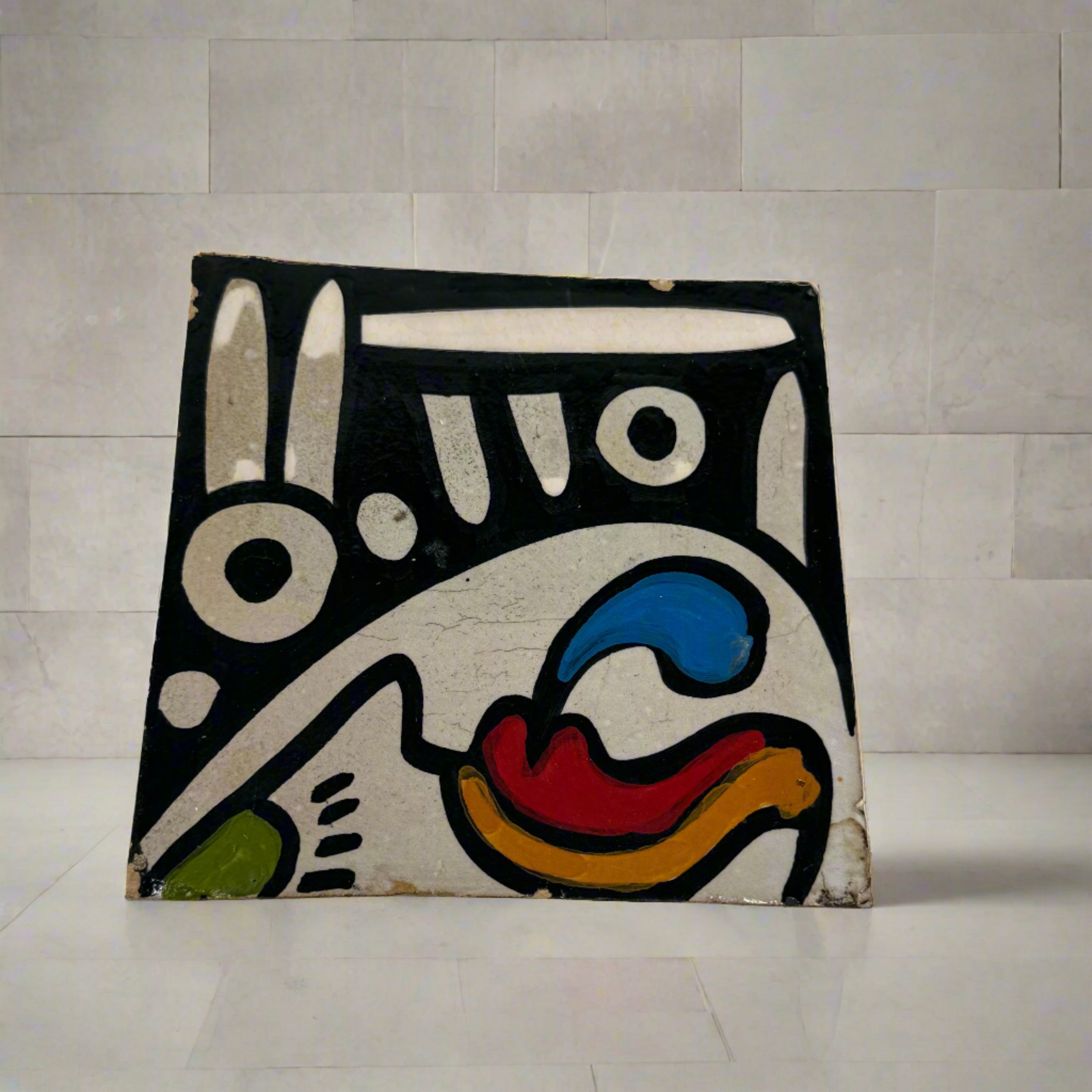 Cubist ceramic coaster Tile