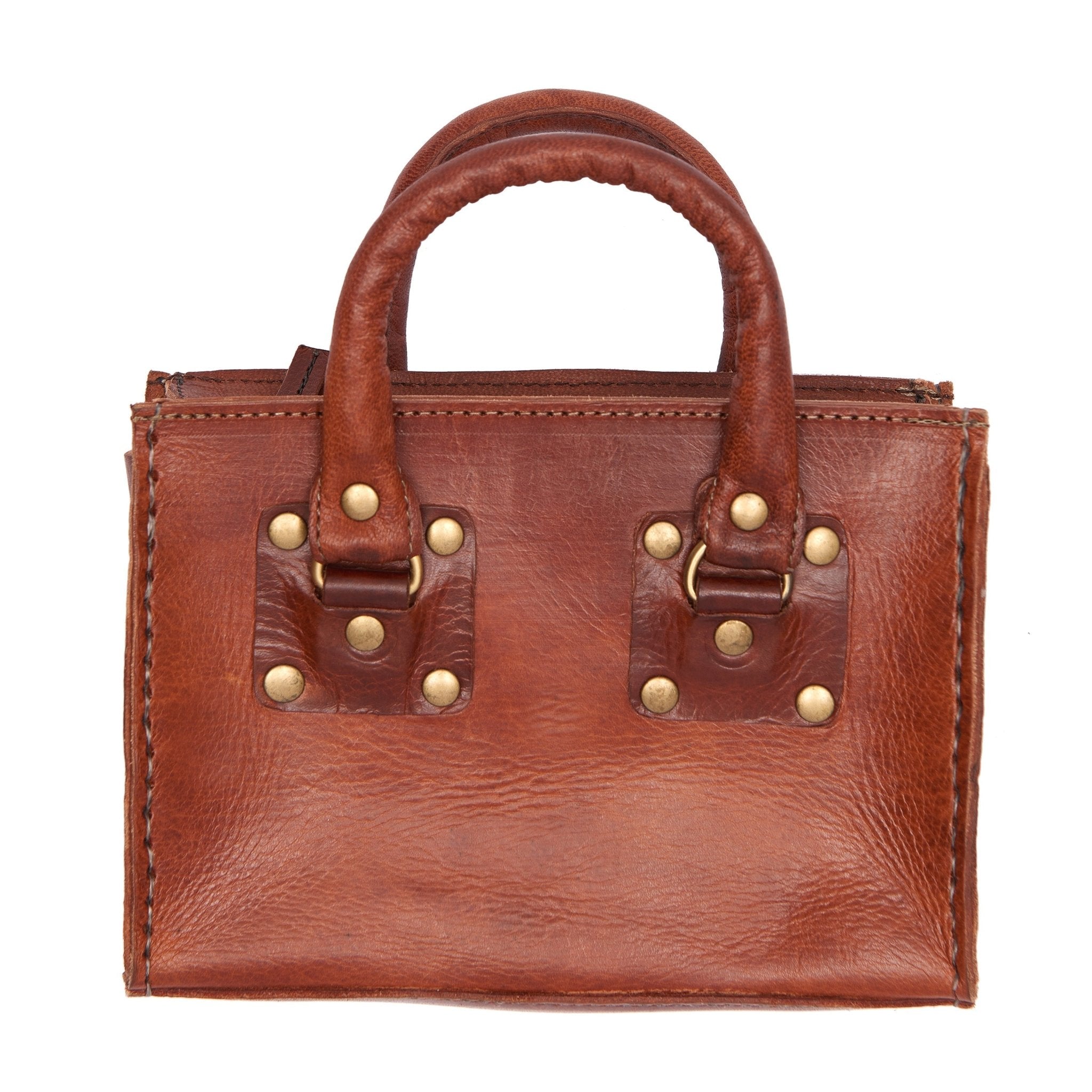Light Brown Leather Box HandBag - Artisan Stories