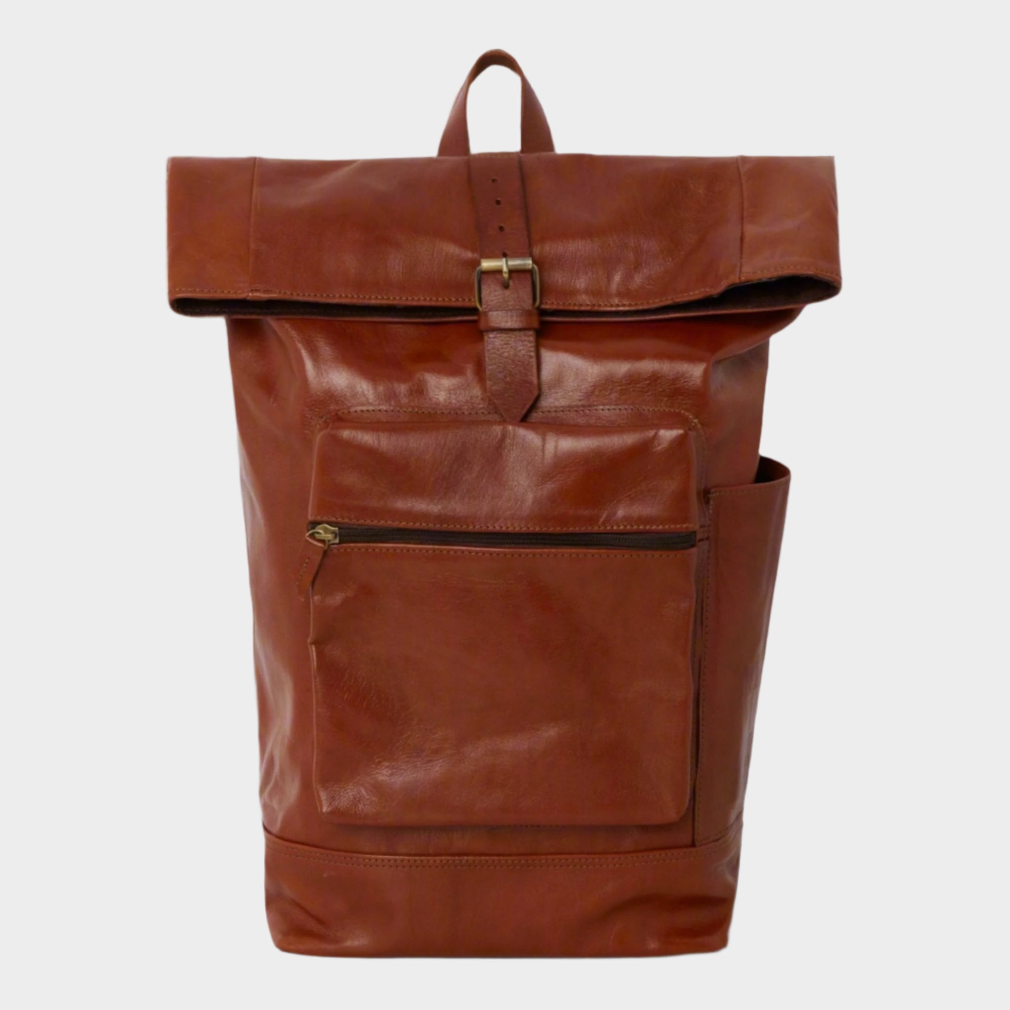 Light brown Leather Large Backpack - Artisan Stories