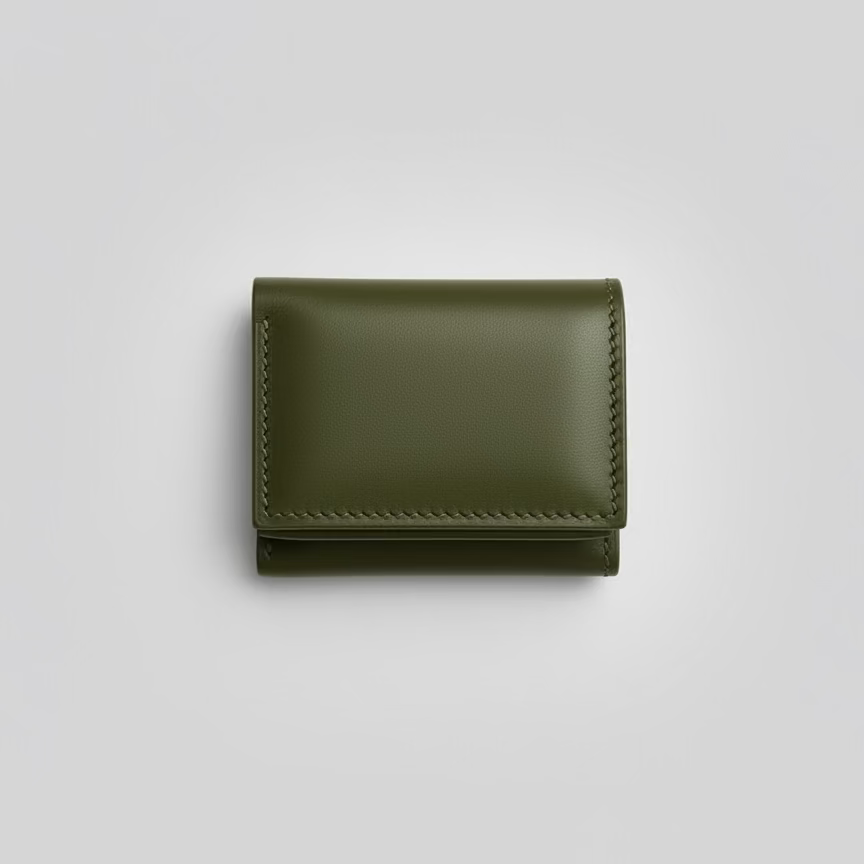 Handmade Triple-Fold Leather Wallet (11cm x 8cm)