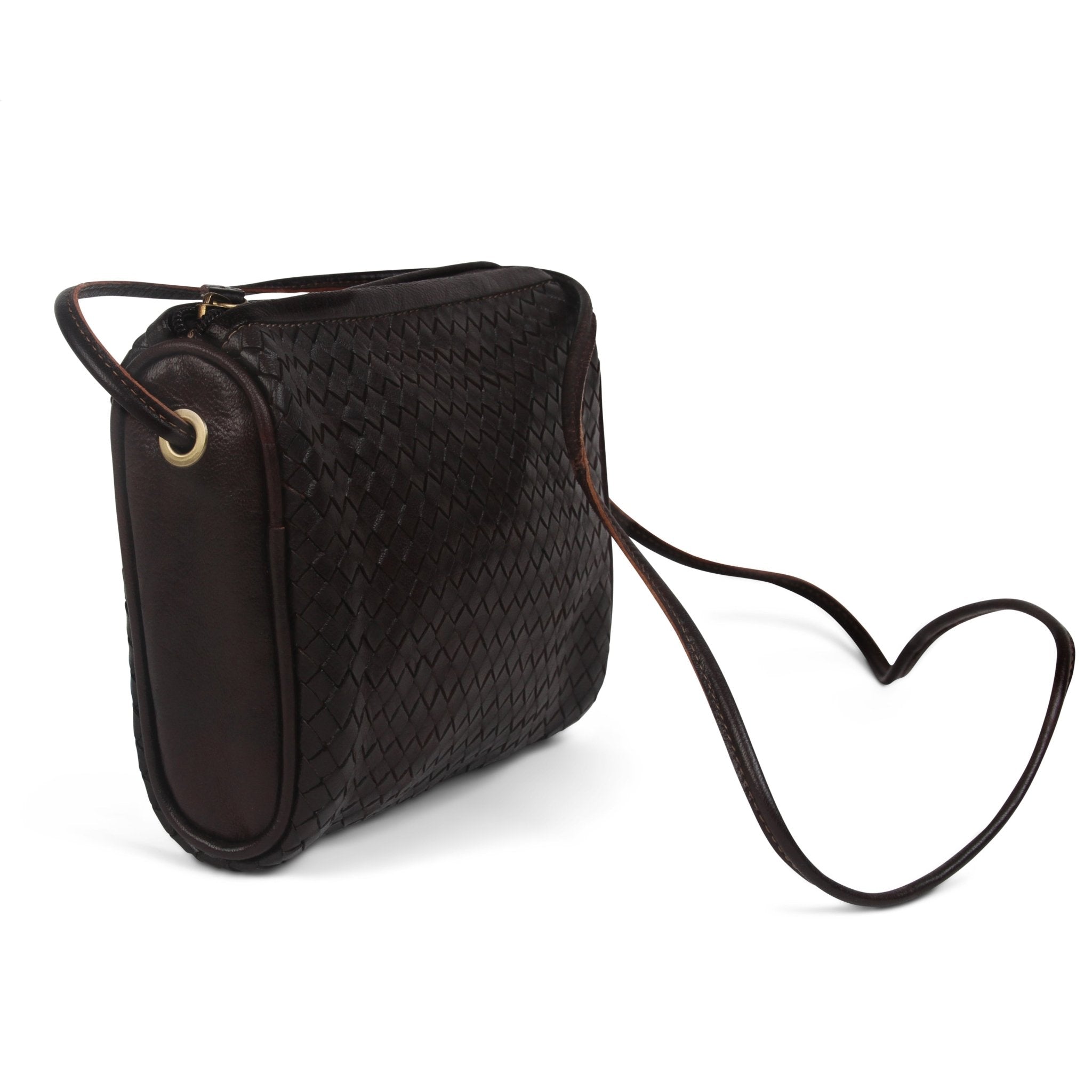 Simone Leather Crossbody bag dark brown - Artisan Stories