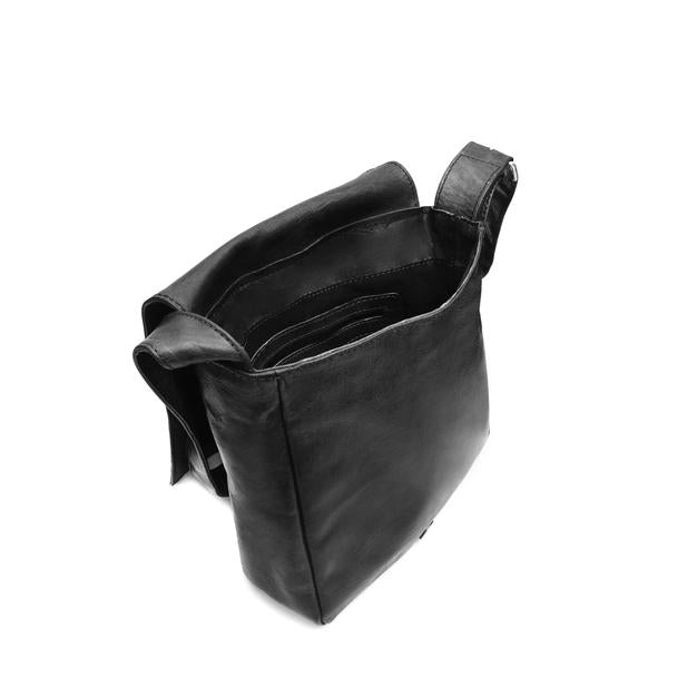 Small Black Harley Leather Reporter Bag - Artisan Stories