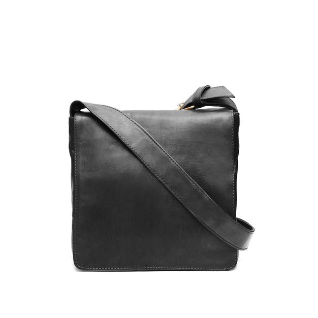 Small Black Harley Leather Reporter Bag - Artisan Stories