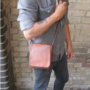 Small Light Brown Harley Leather Bag - Artisan Stories