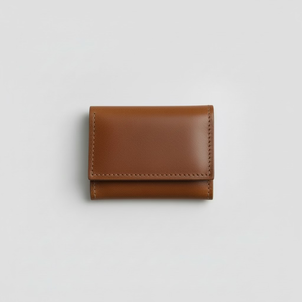 Handmade Triple-Fold Leather Wallet (11cm x 8cm)